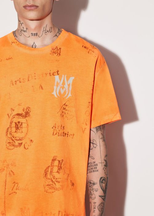 ARMY STENCIL TEE - ORANGE sold by AMIRI product image thumbnail 5