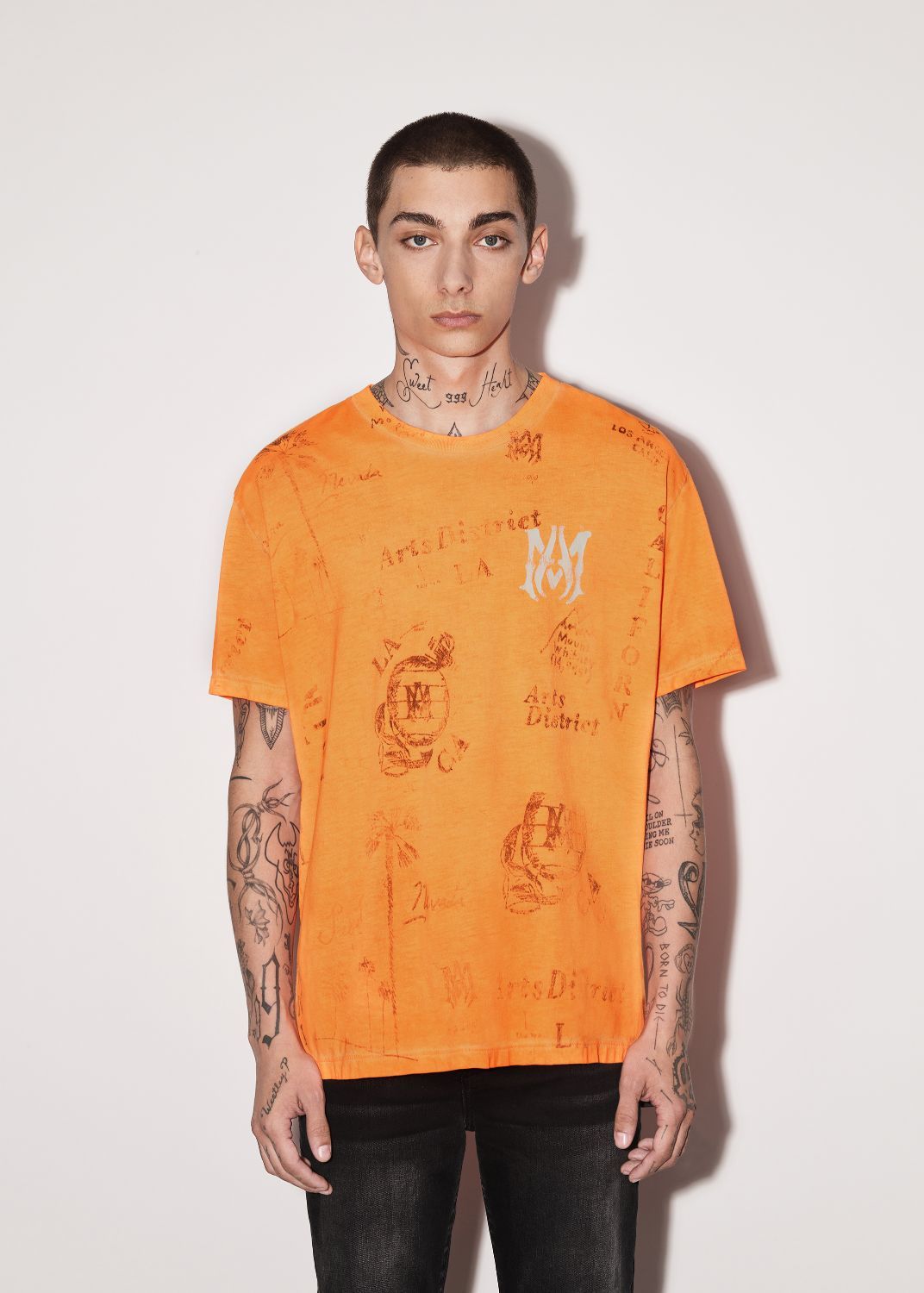 ARMY STENCIL TEE - ORANGE sold by AMIRI product image thumbnail 2