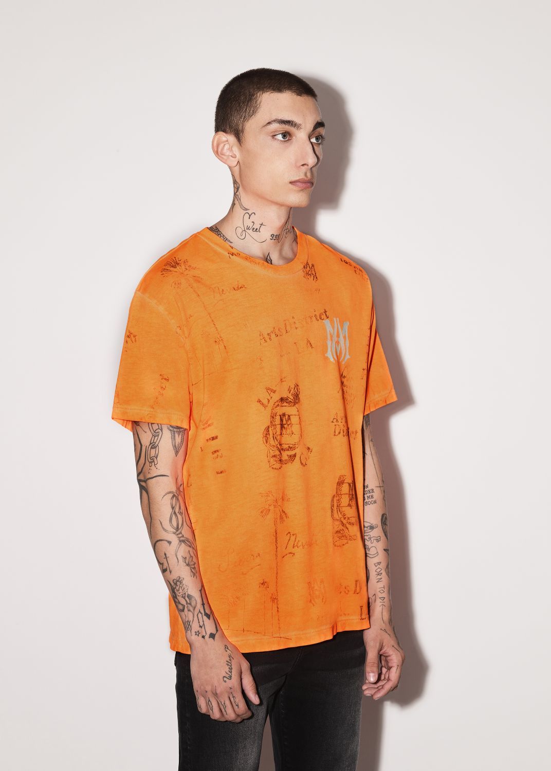 ARMY STENCIL TEE - ORANGE sold by AMIRI product image thumbnail 3