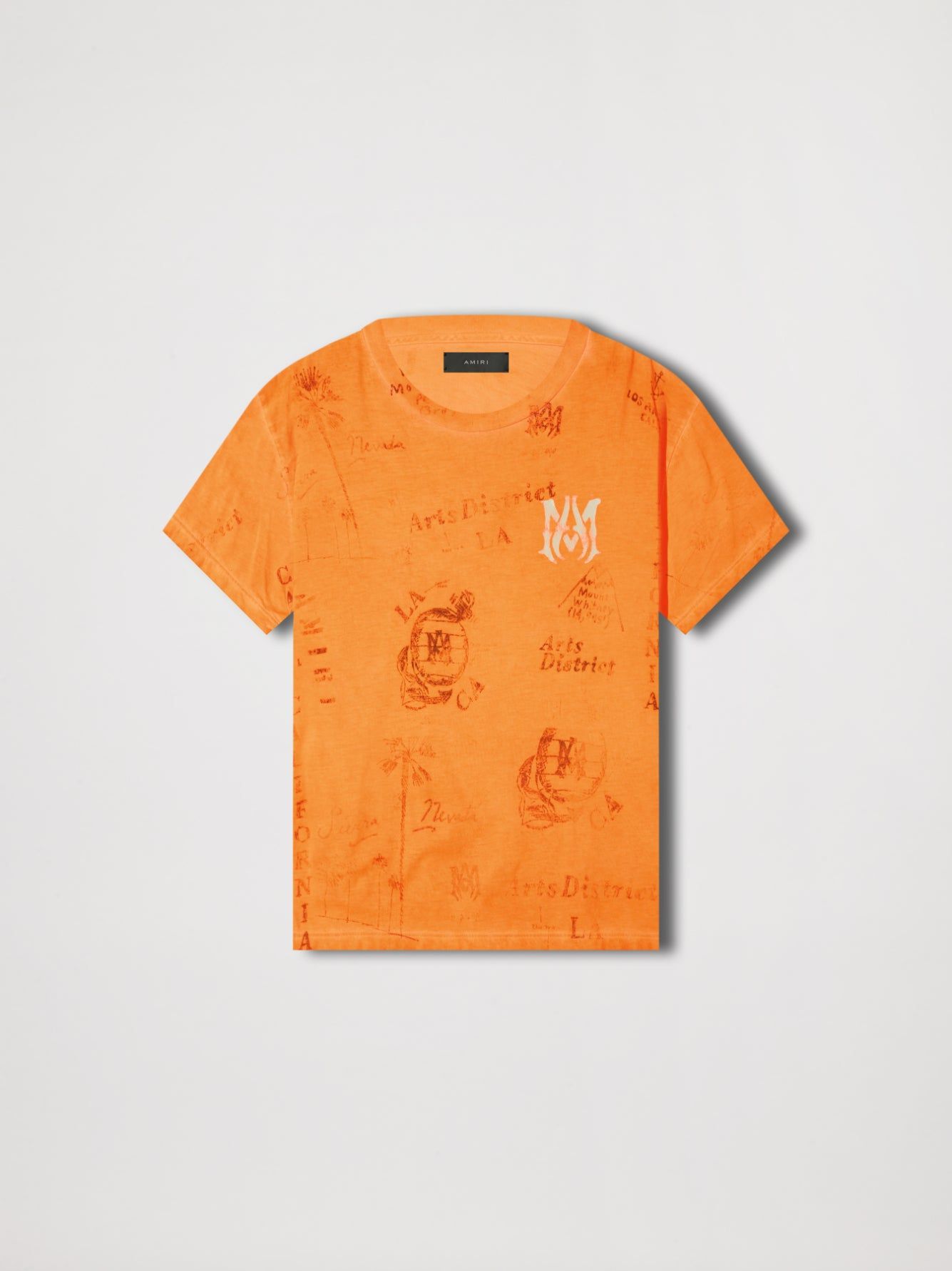 ARMY STENCIL TEE - ORANGE sold by AMIRI