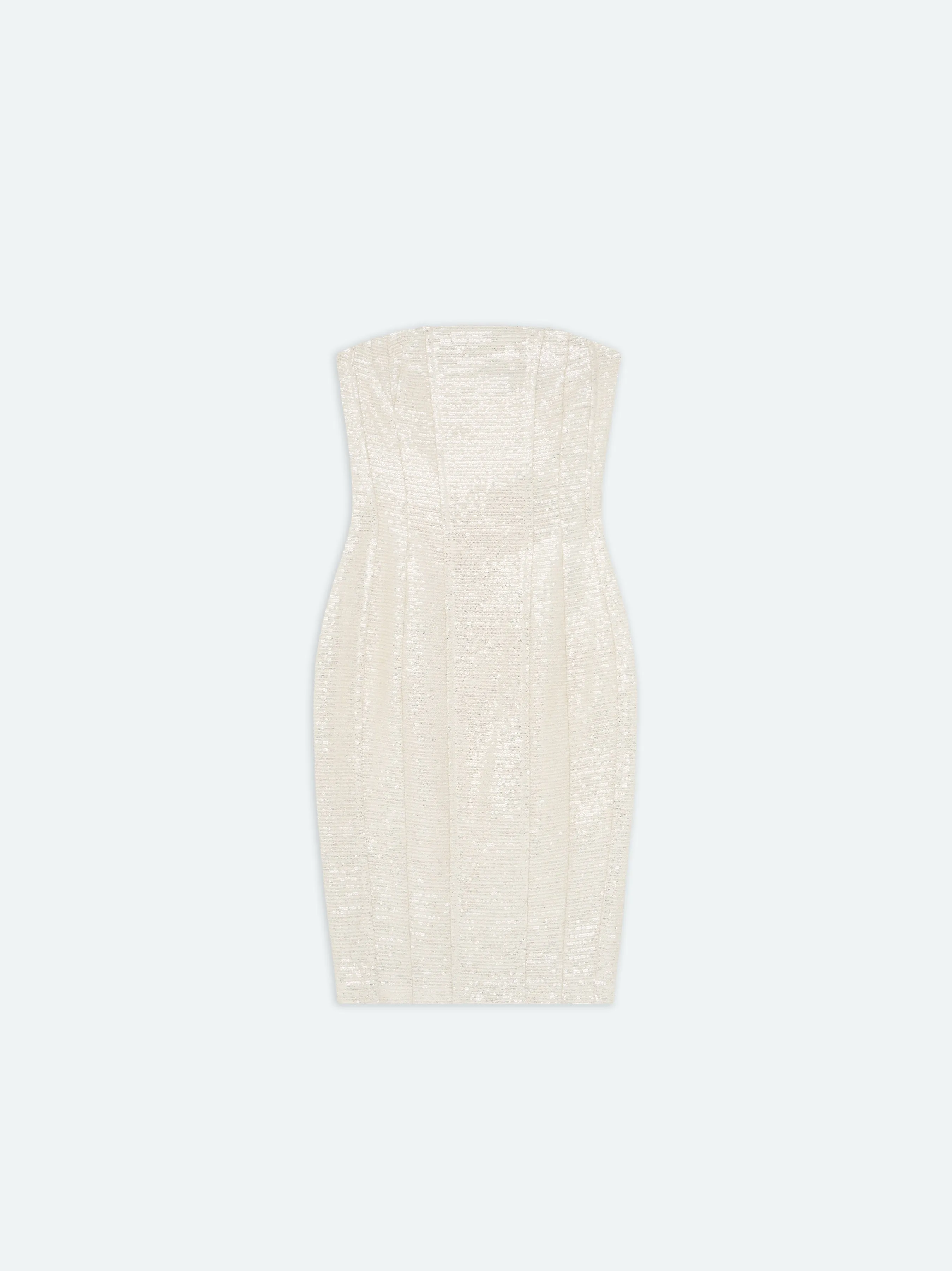 WOMEN - CHIFFON SEQUIN MA BUSTIER DRESS - Alabaster sold by AMIRI