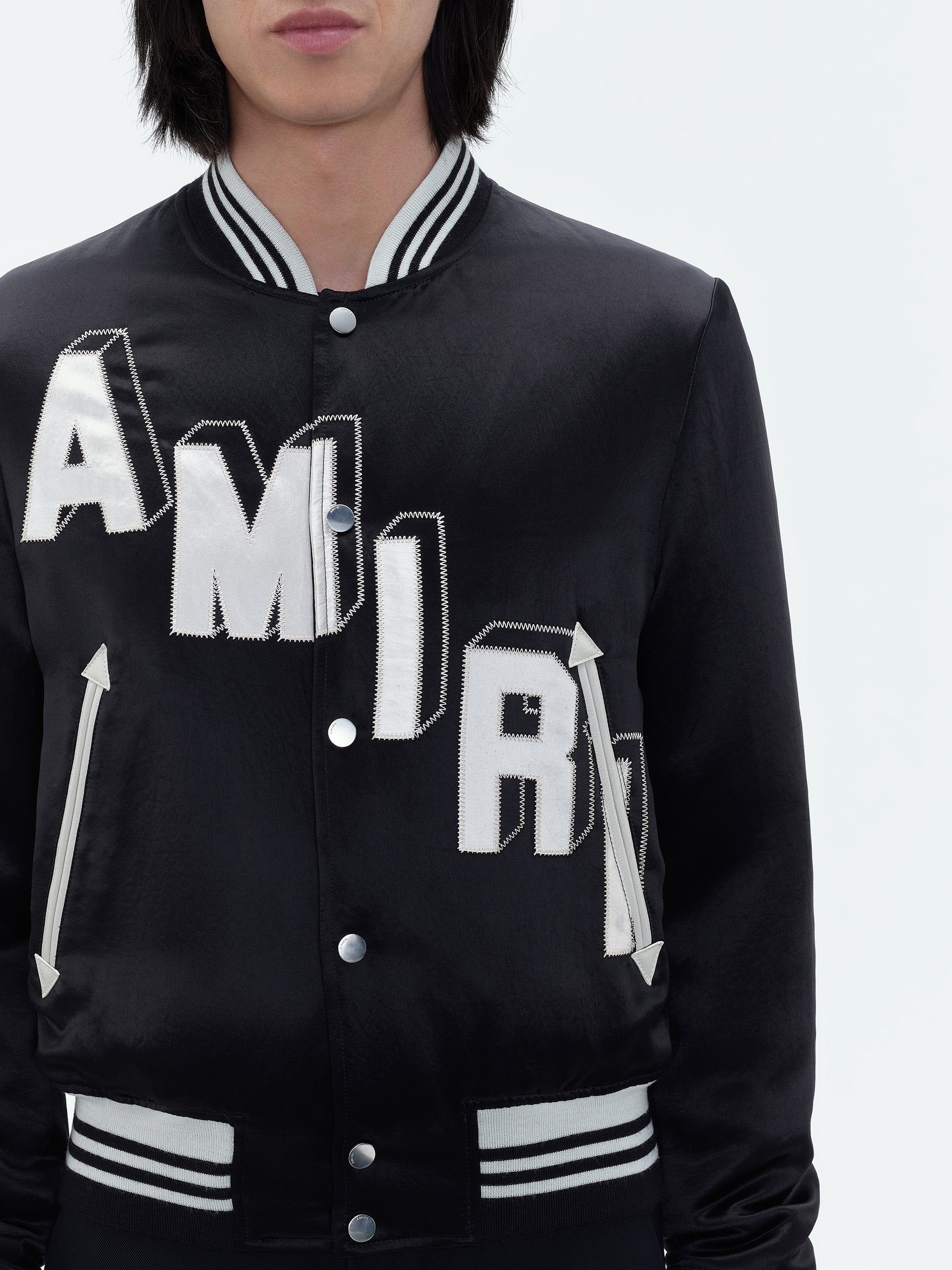 SATIN VARSITY JACKET - BLACK sold by AMIRI product image thumbnail 5