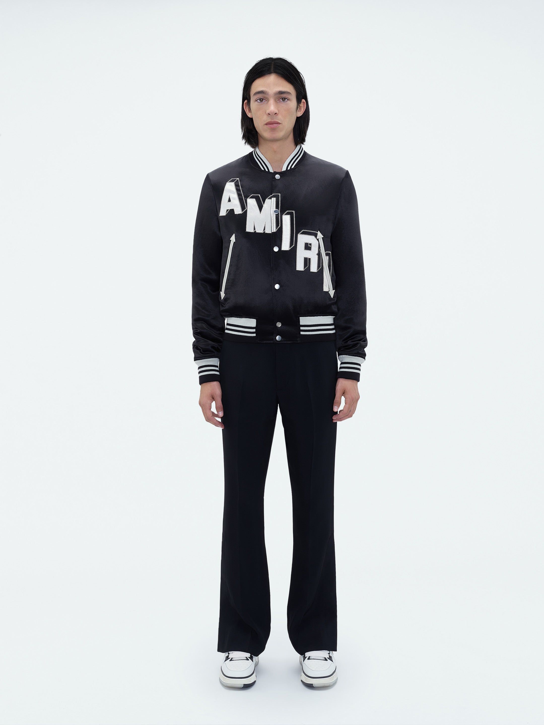 SATIN VARSITY JACKET - BLACK sold by AMIRI product image thumbnail 2