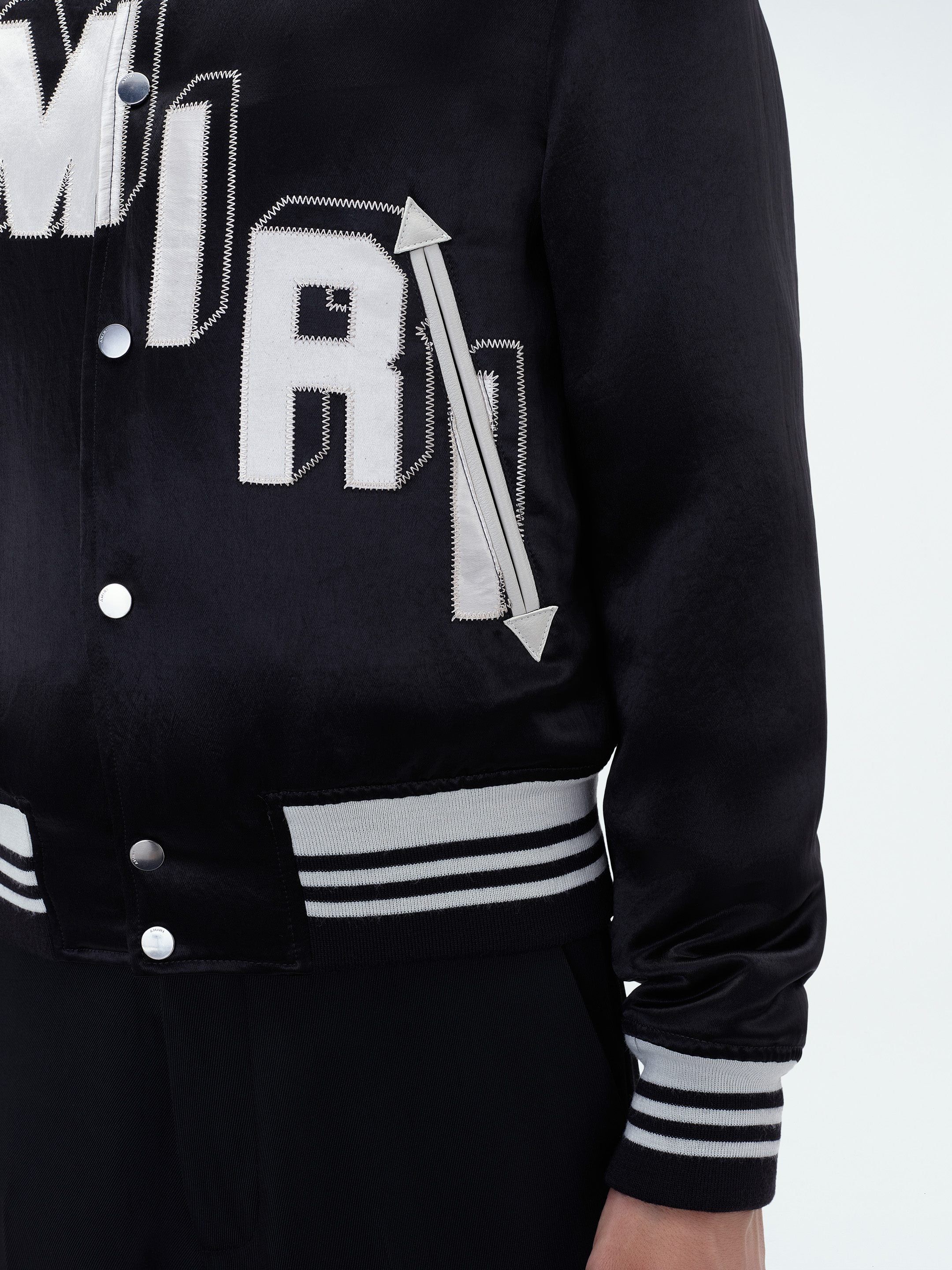 SATIN VARSITY JACKET - BLACK sold by AMIRI product image thumbnail 6