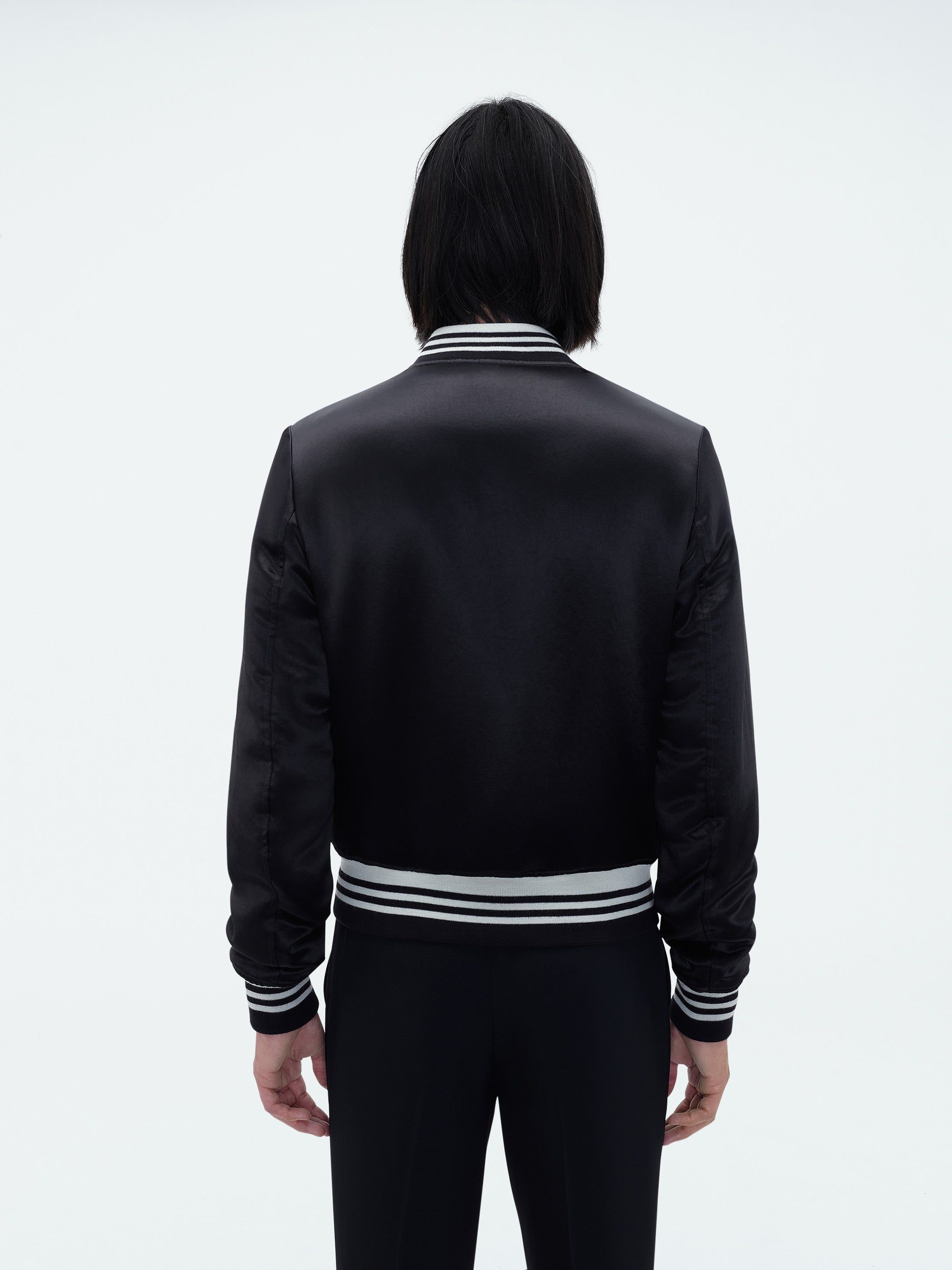 SATIN VARSITY JACKET - BLACK sold by AMIRI product image thumbnail 4