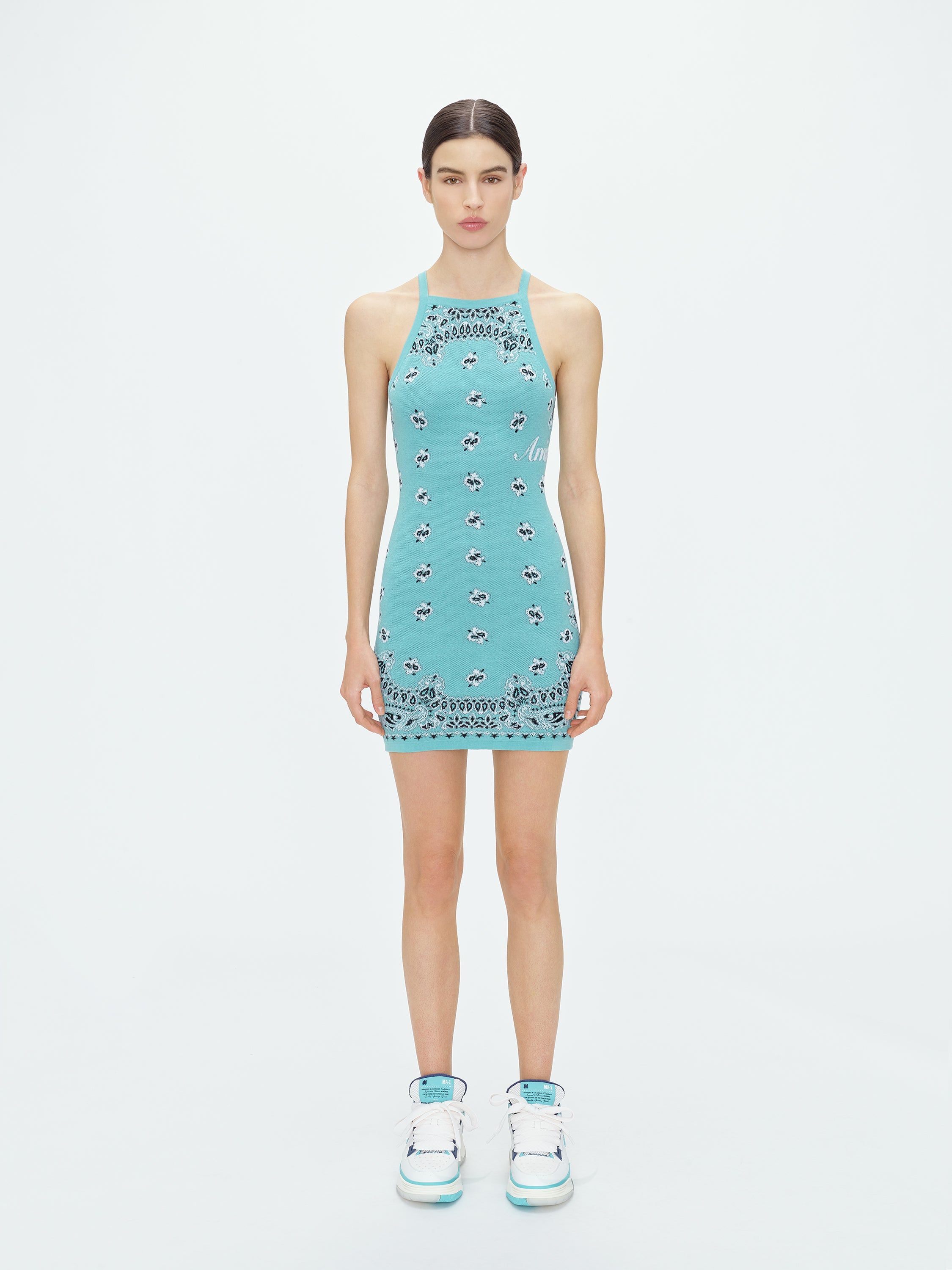WOMEN - BANDANA HALTER NECK DRESS - TEAL sold by AMIRI product image thumbnail 2