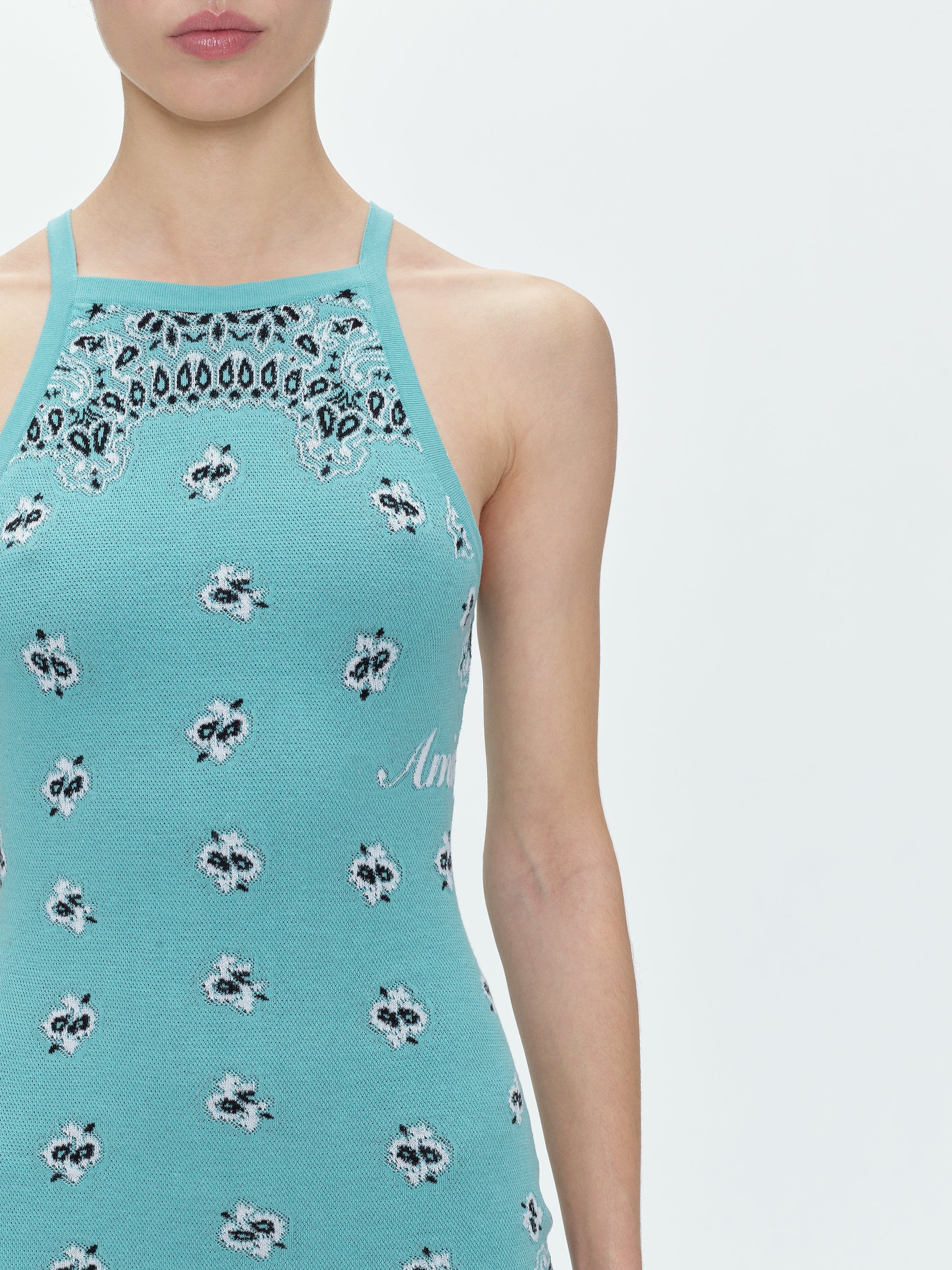 WOMEN - BANDANA HALTER NECK DRESS - TEAL sold by AMIRI product image thumbnail 6