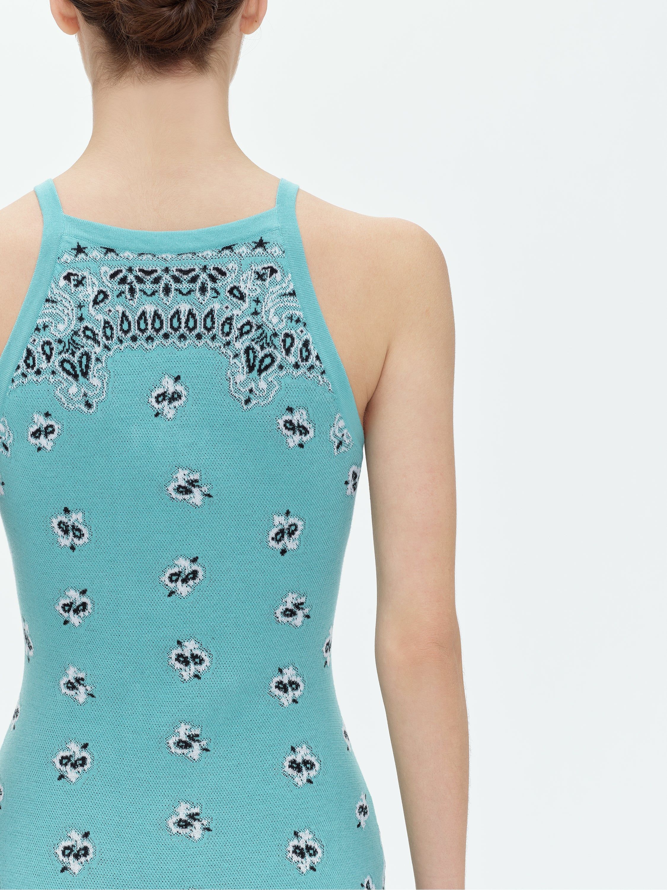 WOMEN - BANDANA HALTER NECK DRESS - TEAL sold by AMIRI product image thumbnail 7