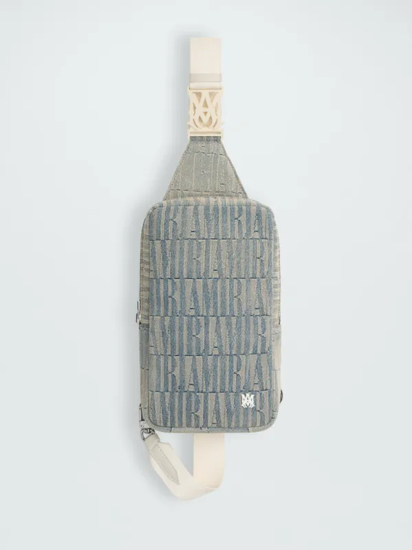 AMIRI JACQUARD DENIM SLING BAG - CLAY_INDIGO made by AMIRI