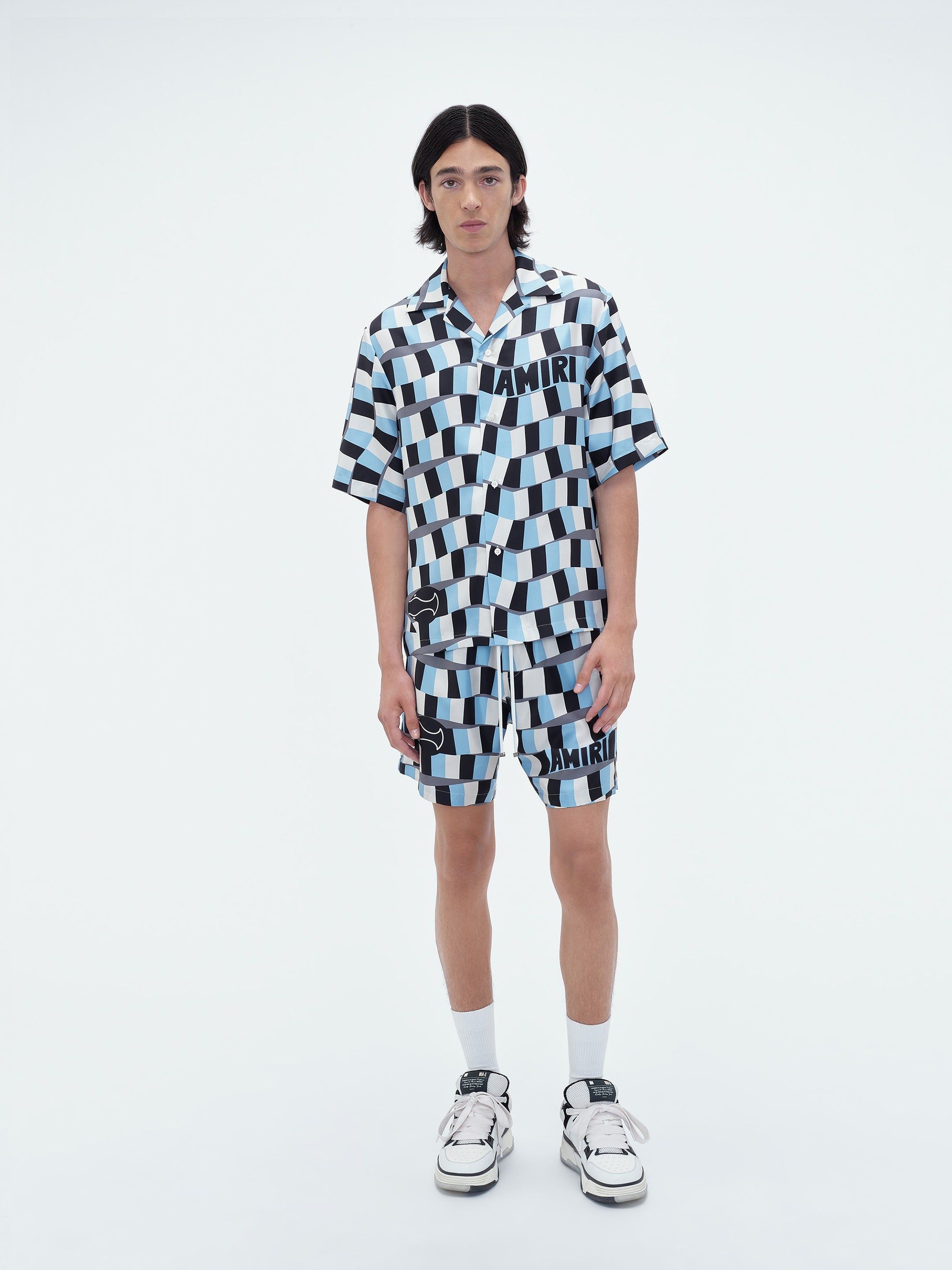 SNAKE CHECKER BOWLING SHIRT - Air Blue sold by AMIRI product image thumbnail 2
