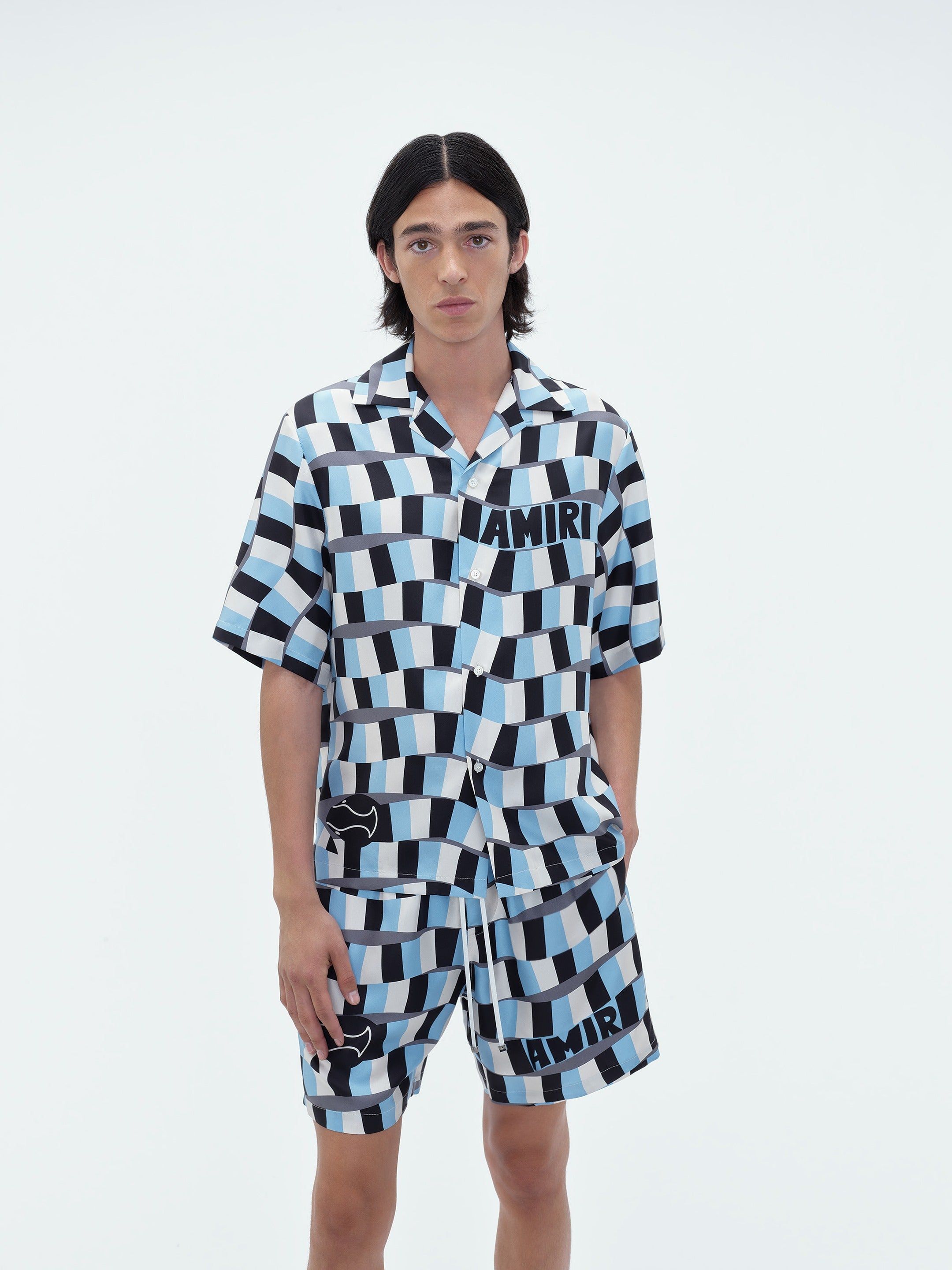 SNAKE CHECKER BOWLING SHIRT - Air Blue sold by AMIRI product image thumbnail 3