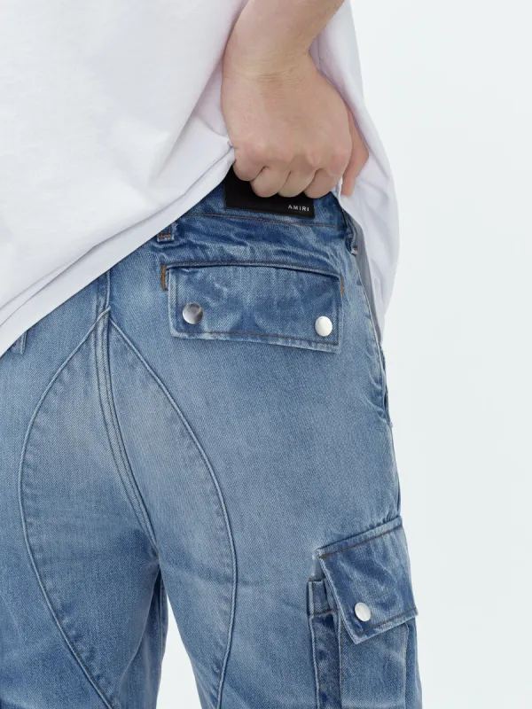 M65 CARGO KICK FLARE - FADED INDIGO sold by AMIRI