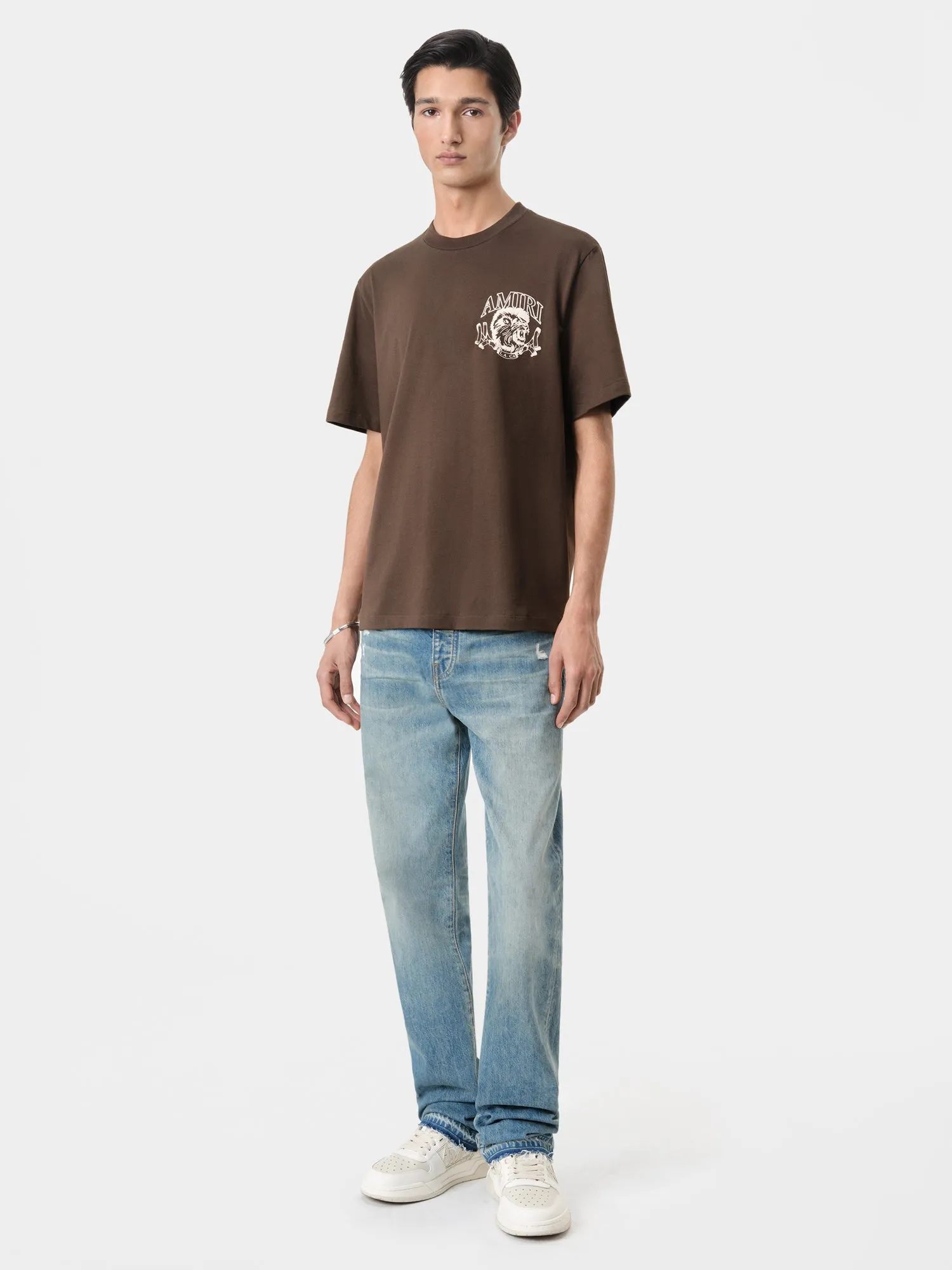 LION OUTLINE TEE - Dark Brown sold by AMIRI