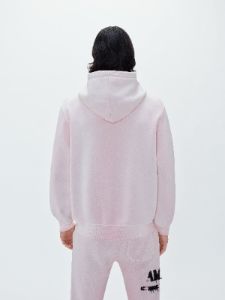 AMIRI M.A. BAR APPLIQUE HOODIE - SILVER PINK sold by AMIRI
