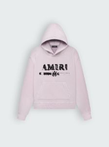 AMIRI M.A. BAR APPLIQUE HOODIE - SILVER PINK sold by AMIRI