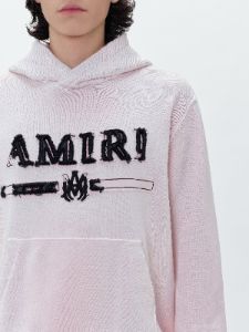AMIRI M.A. BAR APPLIQUE HOODIE - SILVER PINK sold by AMIRI