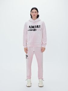 AMIRI M.A. BAR APPLIQUE HOODIE - SILVER PINK sold by AMIRI