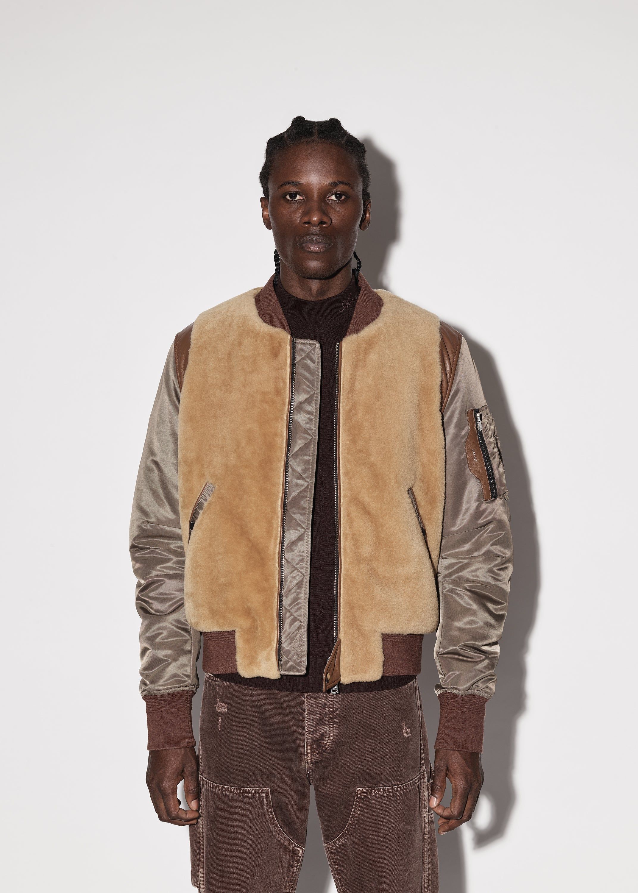 SHEARLING BOMBER JACKET - TAN sold by AMIRI product image thumbnail 3