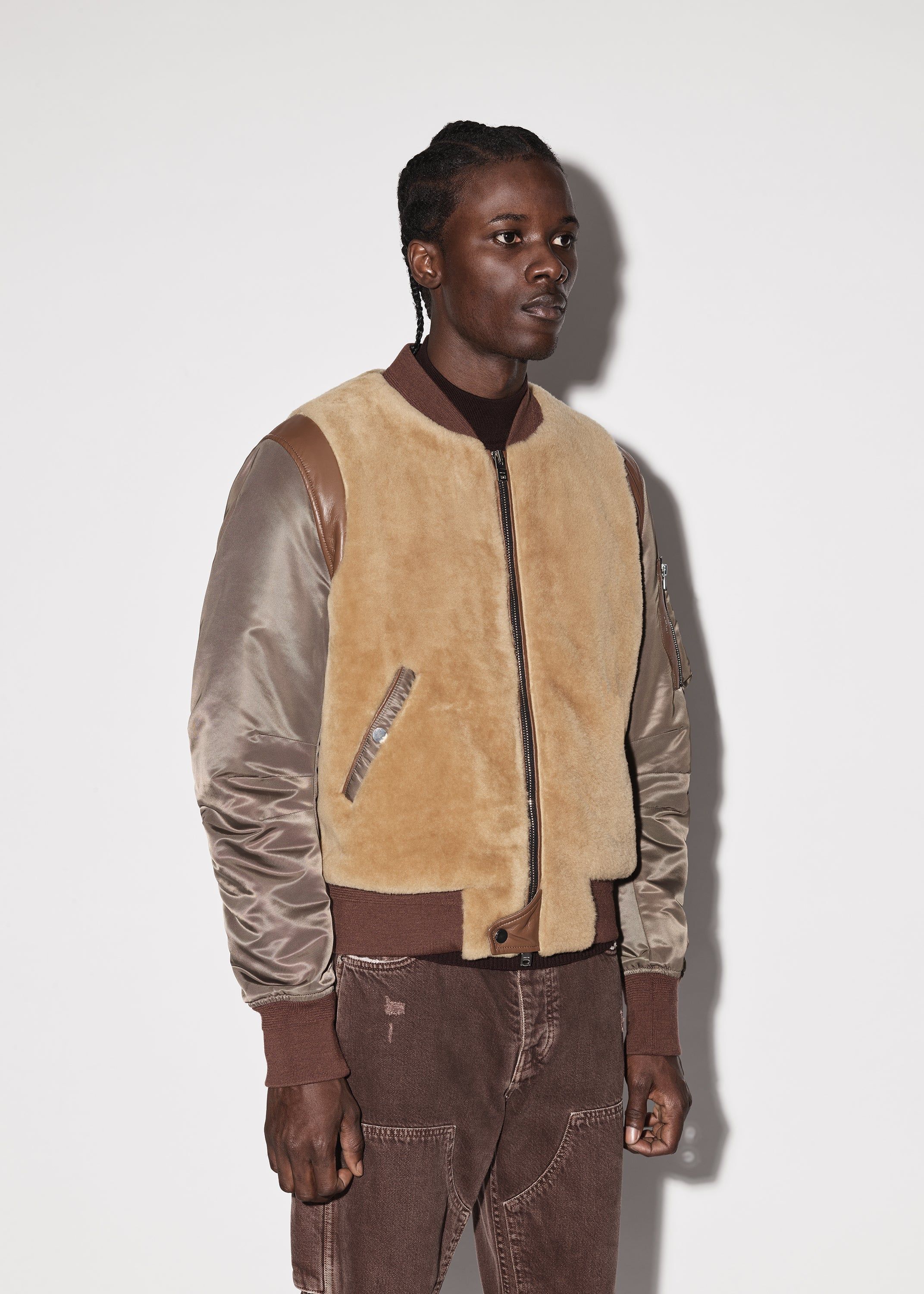 SHEARLING BOMBER JACKET - TAN sold by AMIRI product image thumbnail 4