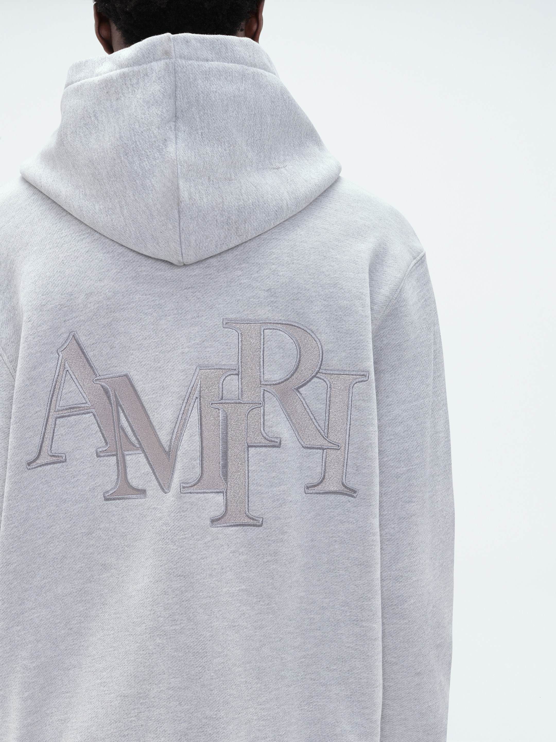 AMIRI STAGGERED HOODIE - HEATHER GREY | Parallel