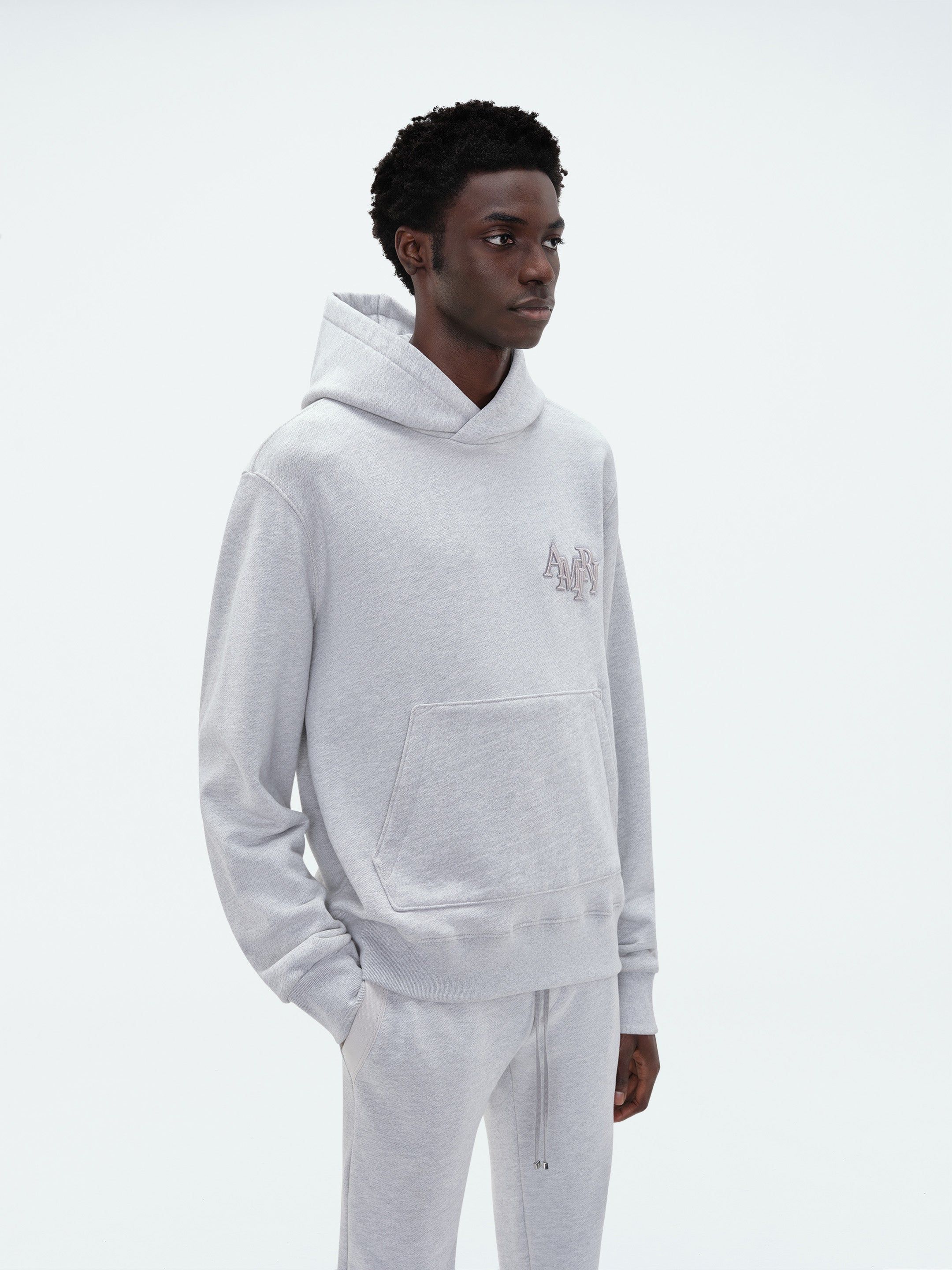 AMIRI STAGGERED HOODIE - HEATHER GREY sold by AMIRI product image thumbnail 3