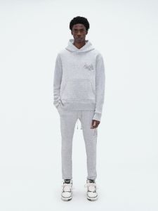 AMIRI STAGGERED HOODIE - HEATHER GREY sold by AMIRI