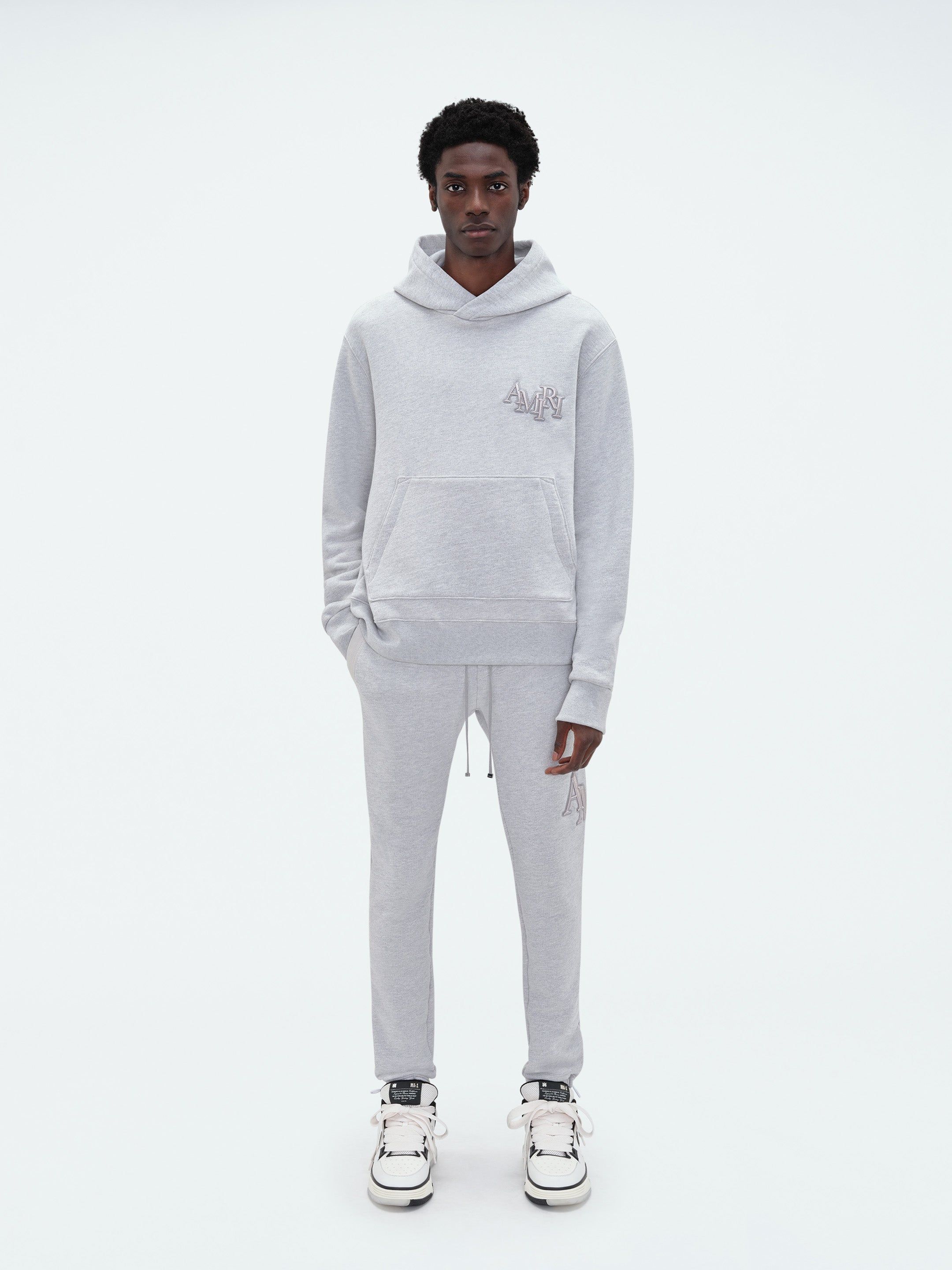 AMIRI STAGGERED HOODIE - HEATHER GREY sold by AMIRI product image thumbnail 2