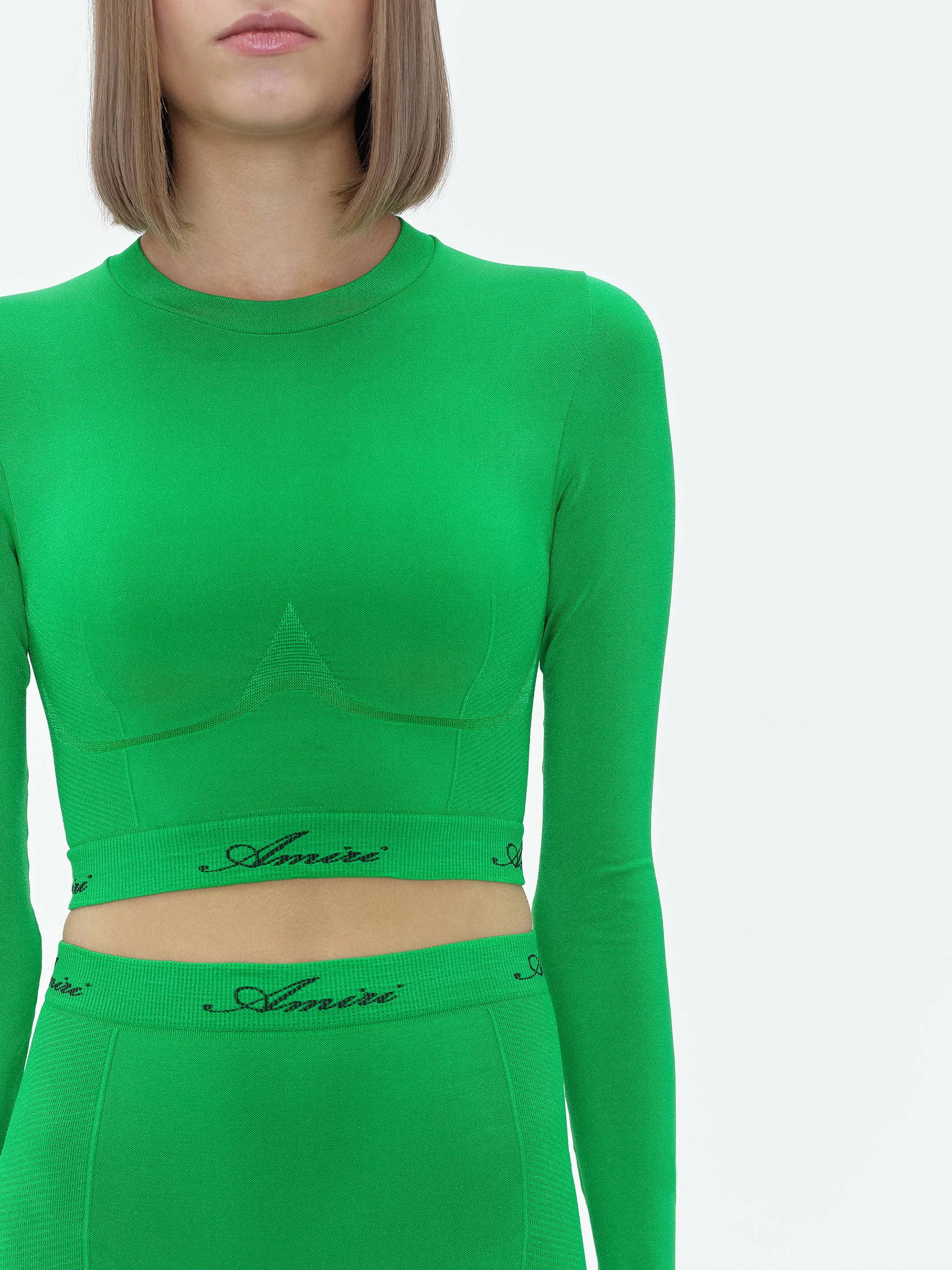 WOMEN - SEAMLESS L/S MOCK NECK TOP - Fern Green sold by AMIRI product image thumbnail 5