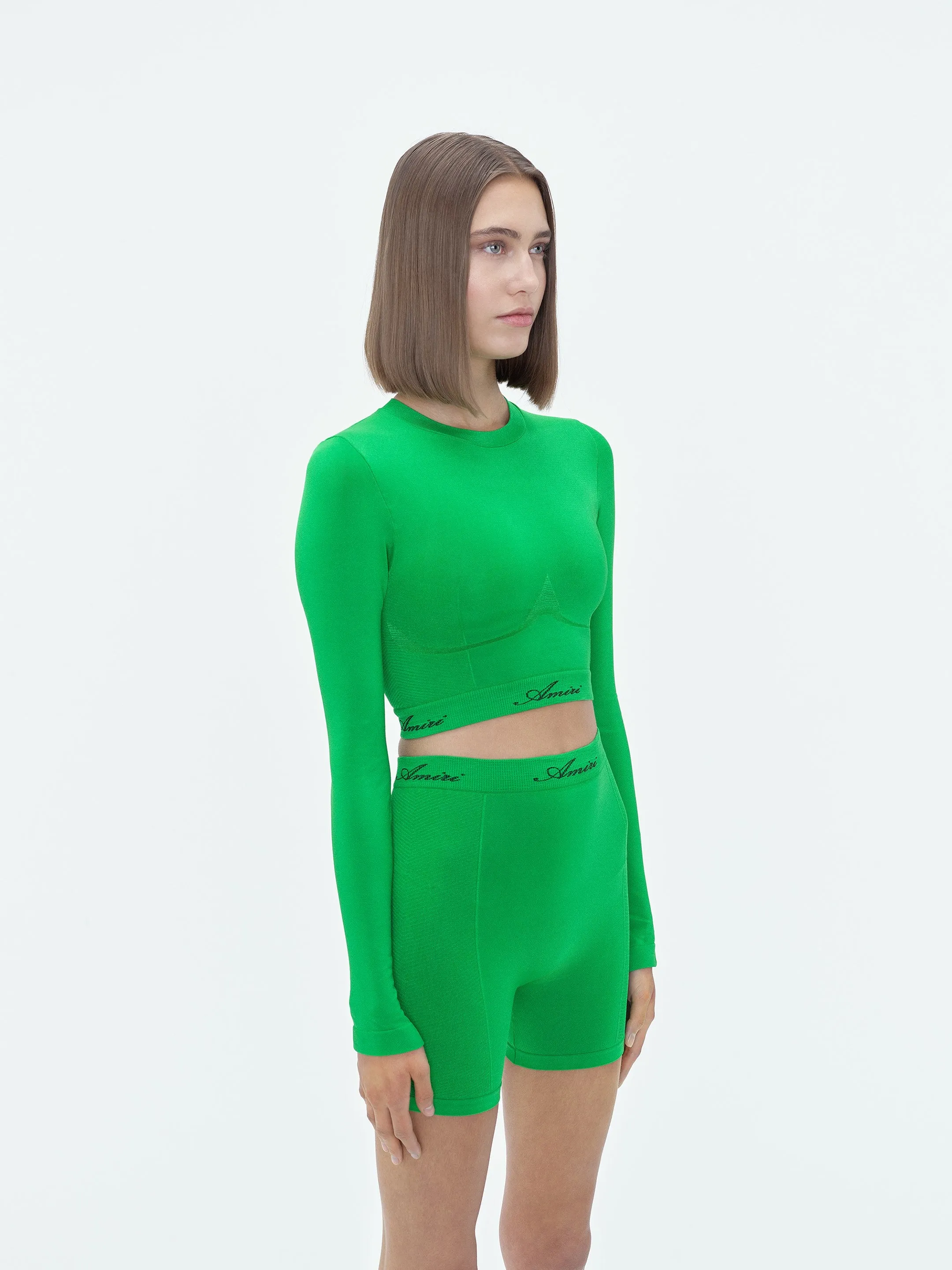 WOMEN - SEAMLESS L/S MOCK NECK TOP - Fern Green sold by AMIRI product image thumbnail 3