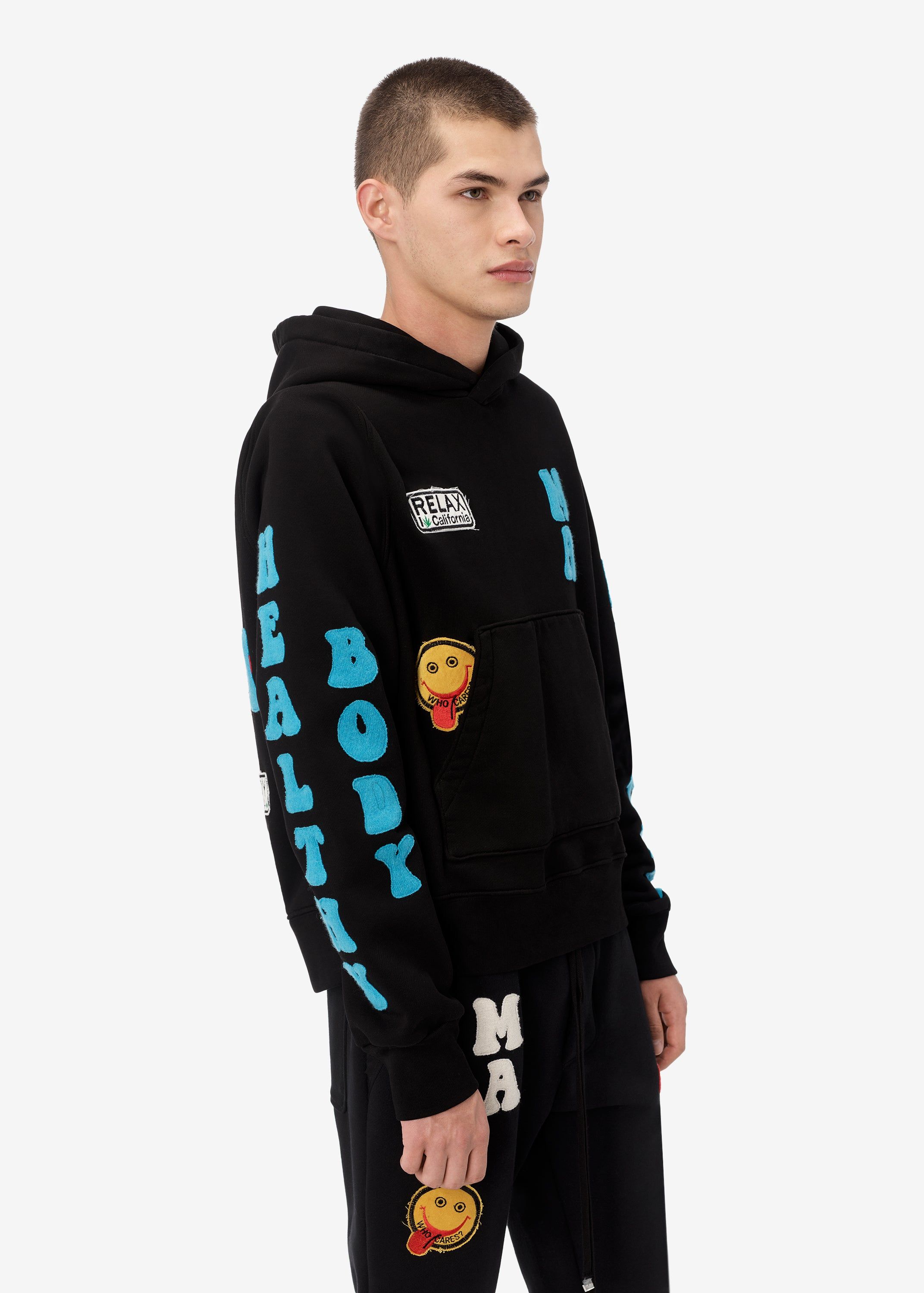 A LOVE MOVEMENT HEALTHY BODY HOODIE - BLACK sold by AMIRI product image thumbnail 4