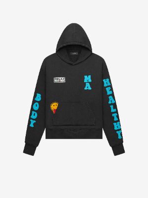 A LOVE MOVEMENT HEALTHY BODY HOODIE - BLACK sold by AMIRI