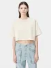 WOMEN - WOMEN'S AMIRI EMBROIDERED CROPPED TEE - Alabaster sold by AMIRI
