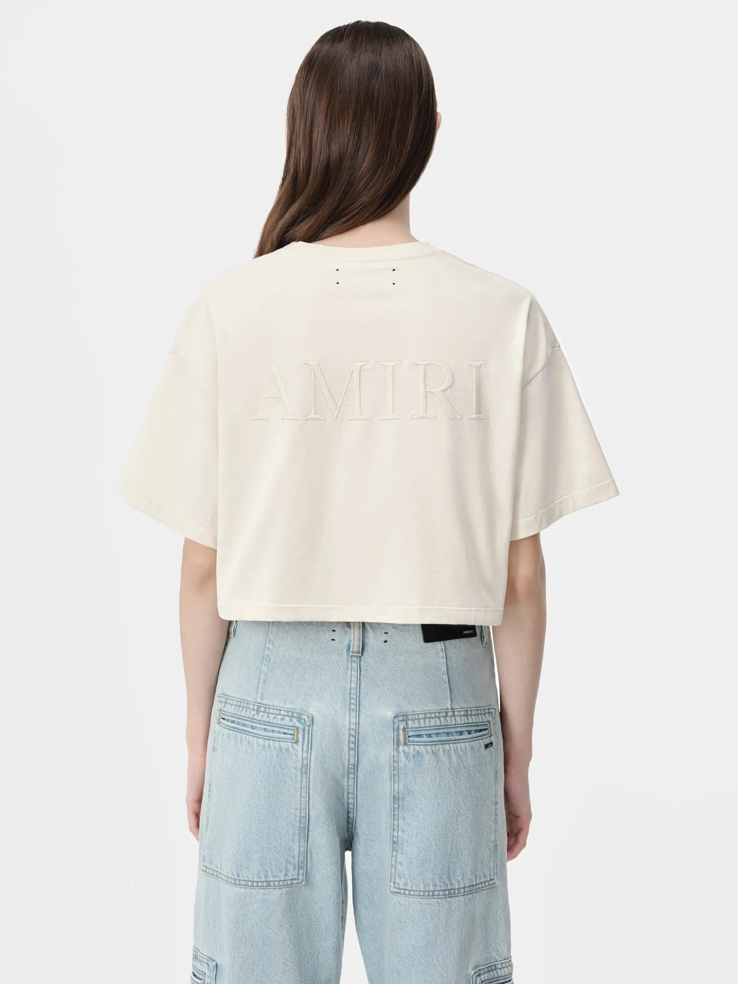 WOMEN - WOMEN'S AMIRI EMBROIDERED CROPPED TEE - Alabaster sold by AMIRI product image thumbnail 3