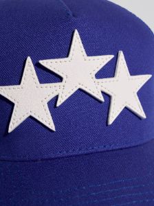 3 STAR TRUCKER HAT - BLUE WHITE sold by AMIRI