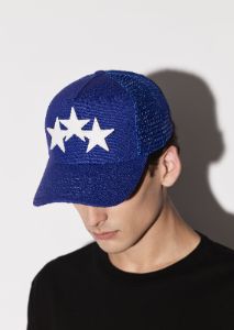3 STAR TRUCKER HAT - BLUE WHITE sold by AMIRI