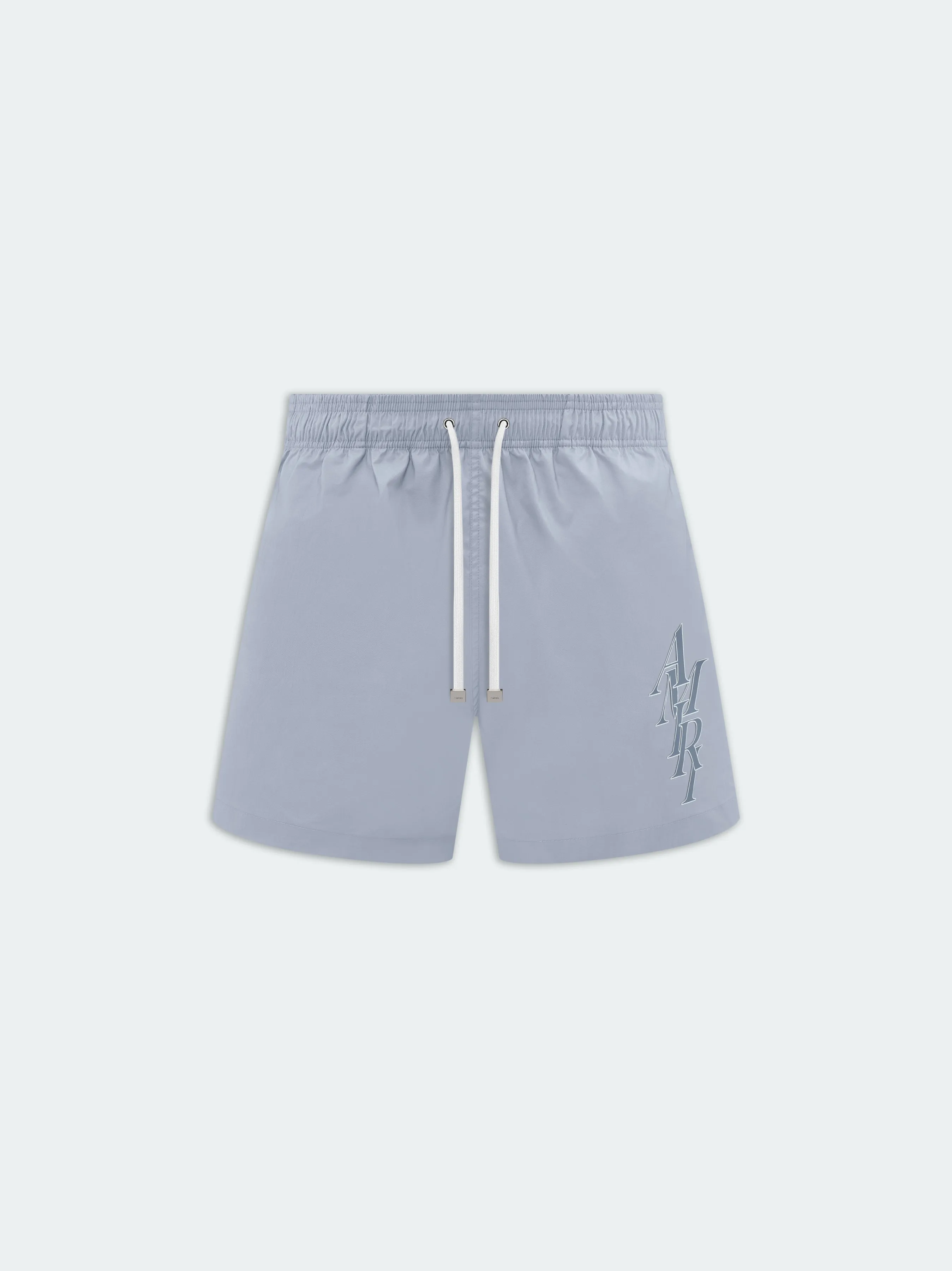 AMIRI STACK LOGO SWIM TRUNK - Gray Dawn sold by AMIRI