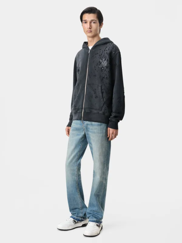 MA LOGO SHOTGUN ZIP HOODIE - Faded Black sold by AMIRI