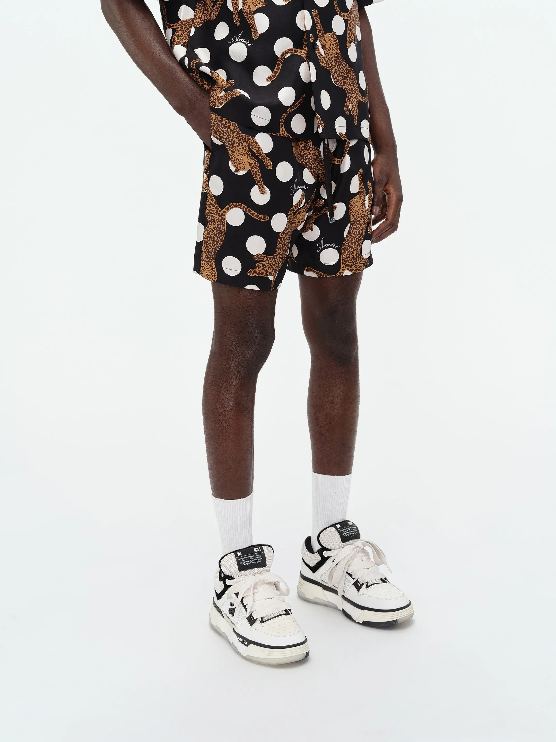 LEOPARD POLKA DOTS SILK SHORT - Black sold by AMIRI product image thumbnail 3