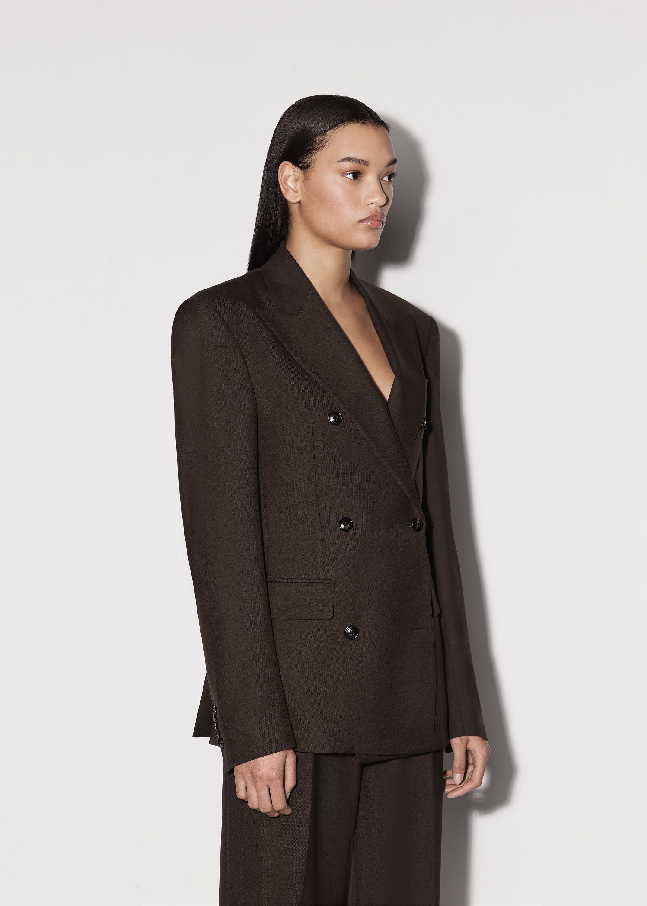 WOMEN - OVERSIZED DOUBLE BREASTED BLAZER - BROWN sold by AMIRI product image thumbnail 4