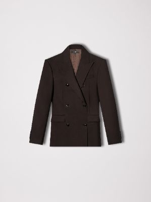 WOMEN - OVERSIZED DOUBLE BREASTED BLAZER - BROWN sold by AMIRI
