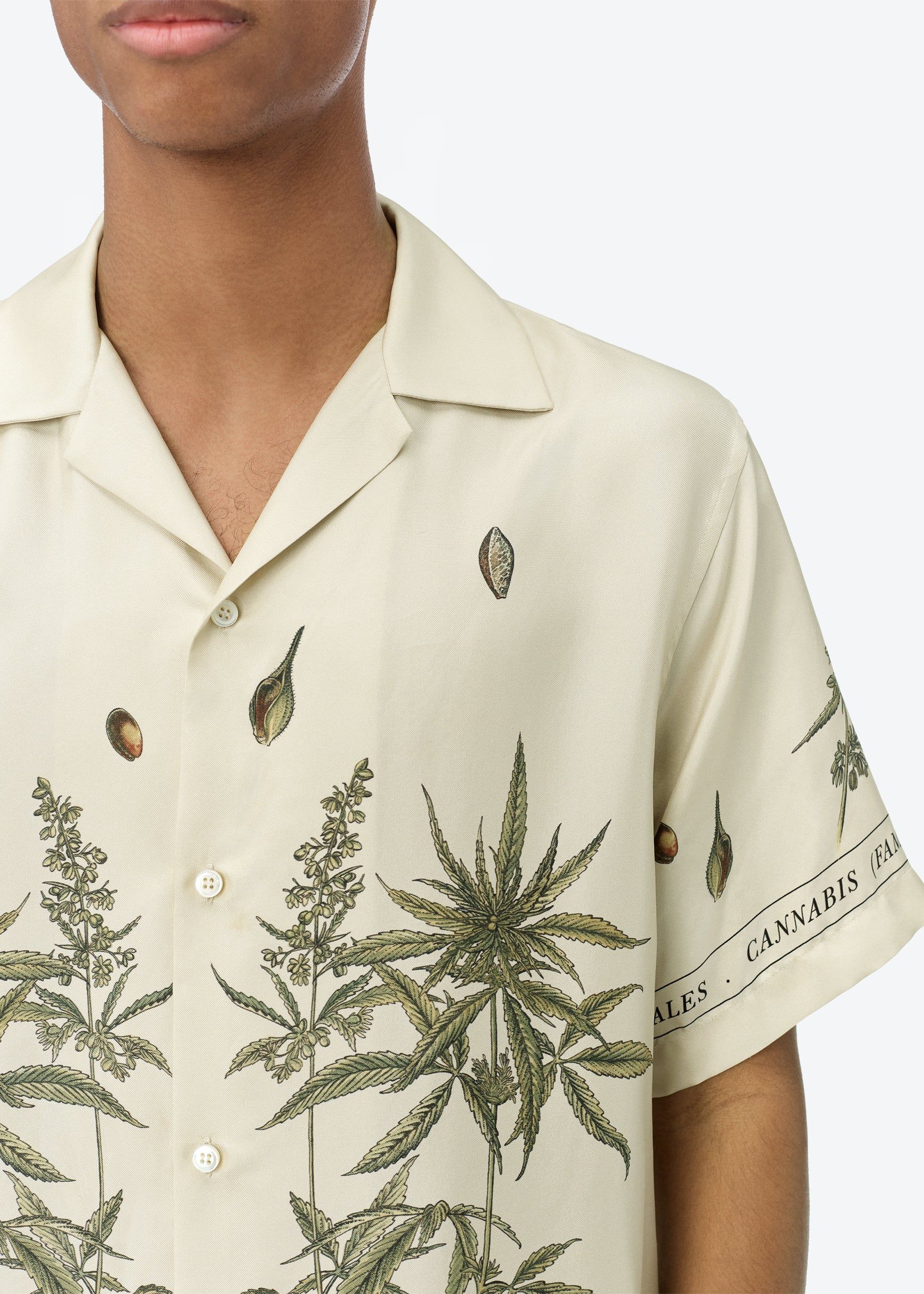 BOTANICAL LEAVES SHORT SLEEVE SHIRT - Natural sold by AMIRI product image thumbnail 5