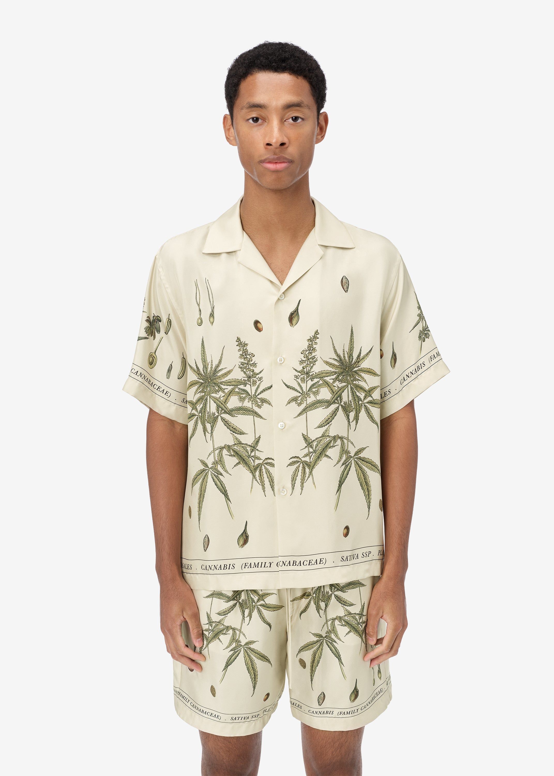 BOTANICAL LEAVES SHORT SLEEVE SHIRT - Natural sold by AMIRI product image thumbnail 2