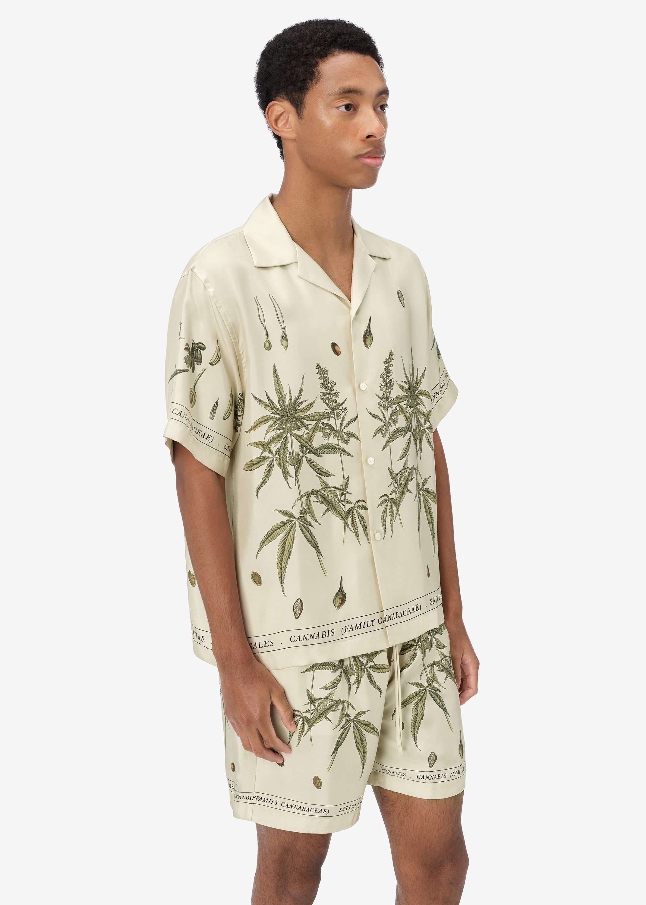 BOTANICAL LEAVES SHORT SLEEVE SHIRT - Natural sold by AMIRI product image thumbnail 3