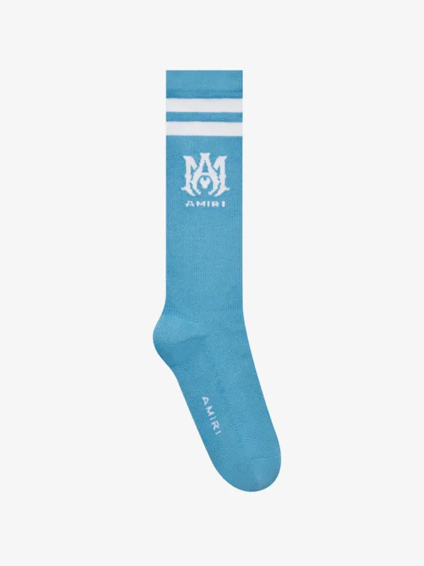 RIBBED M.A. ATHLETIC SOCKS - CAROLINA BLUE made by AMIRI