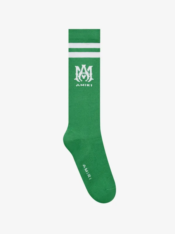 RIBBED M.A. ATHLETIC SOCKS - TENNIS GREEN sold by AMIRI