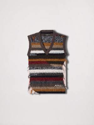 MULTICOLOR STRIPE GILET - BROWN made by AMIRI