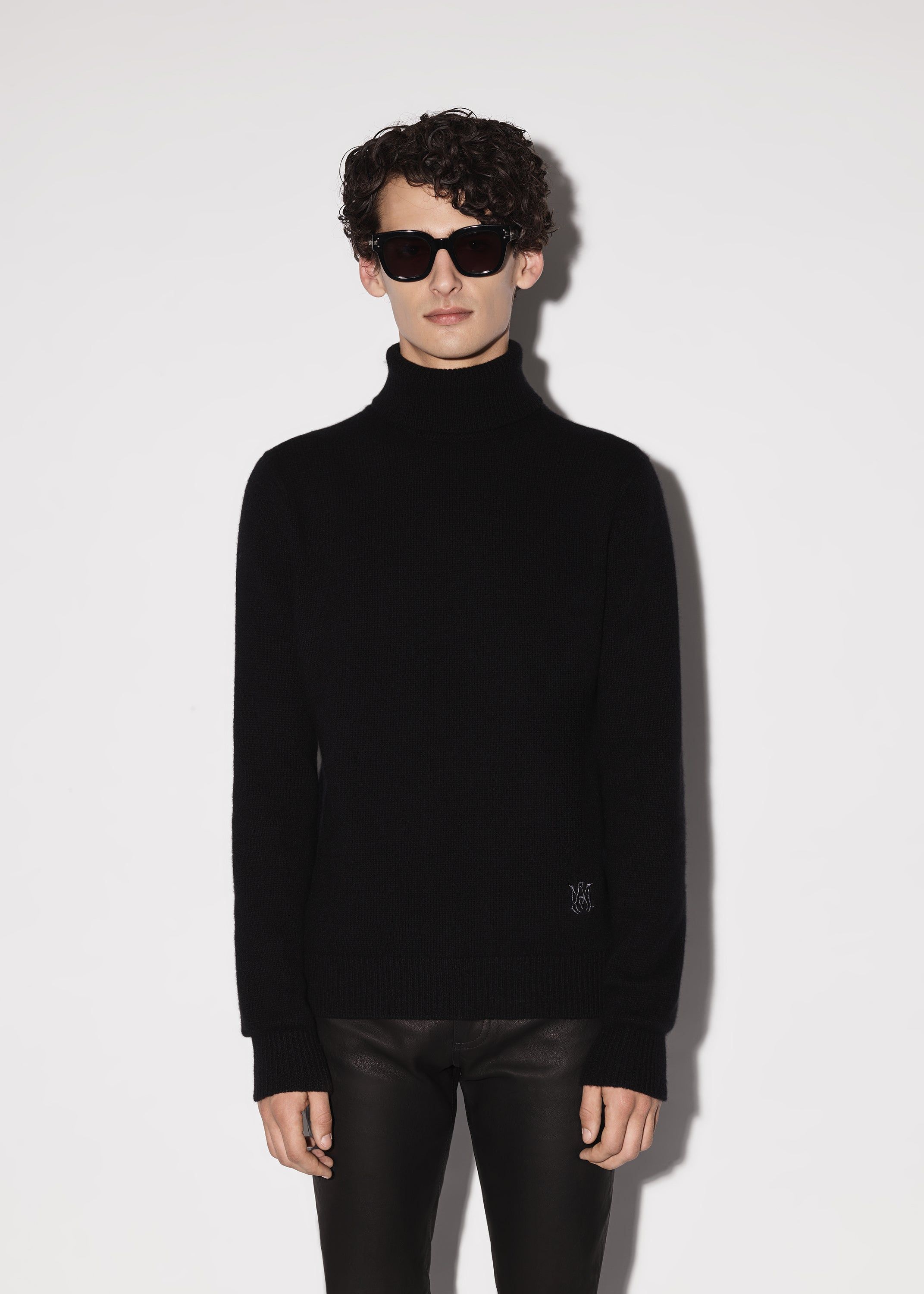 CASHMERE FUNNEL NECK SWEATER - BLACK sold by AMIRI product image thumbnail 2