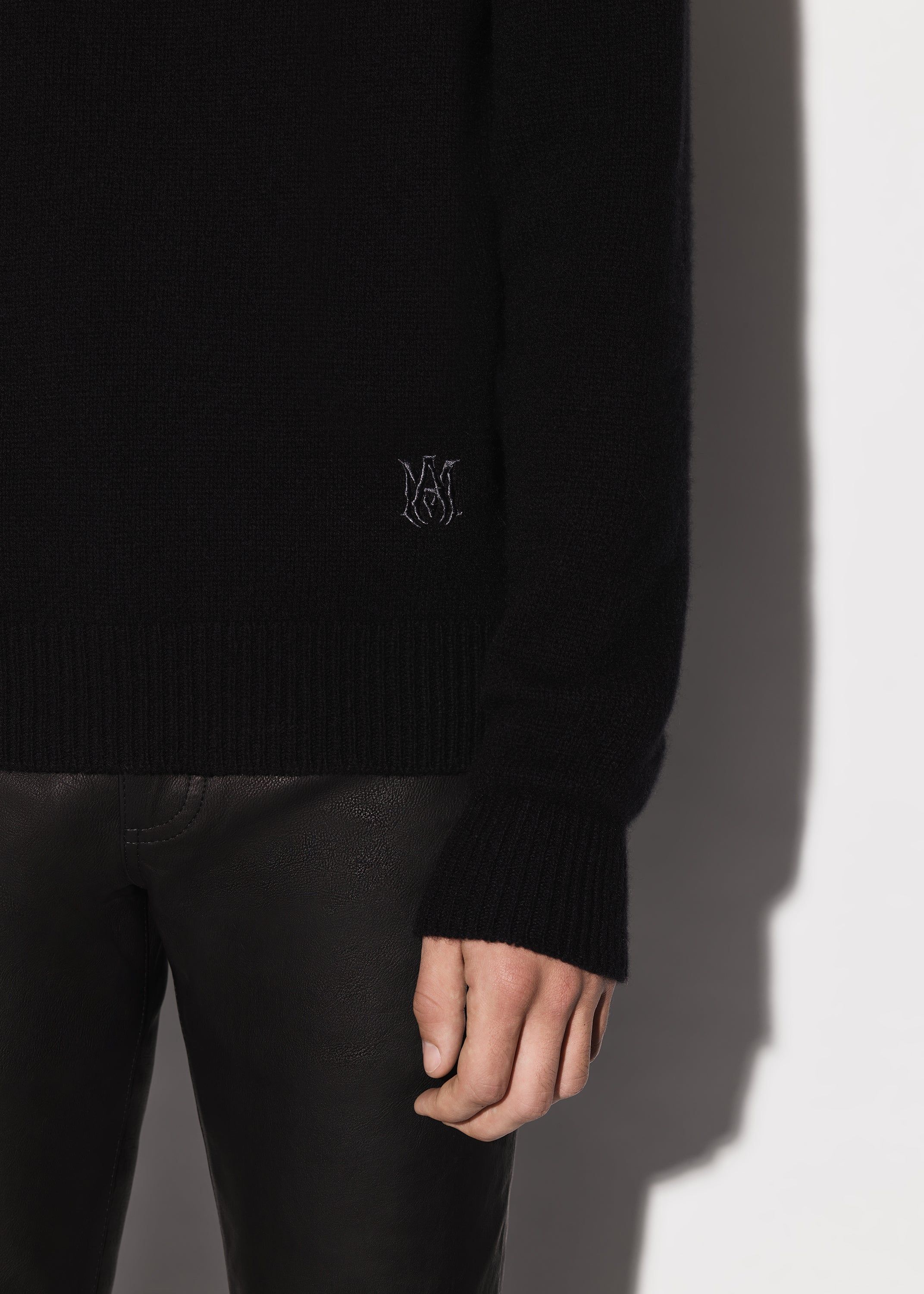 CASHMERE FUNNEL NECK SWEATER - BLACK sold by AMIRI product image thumbnail 6