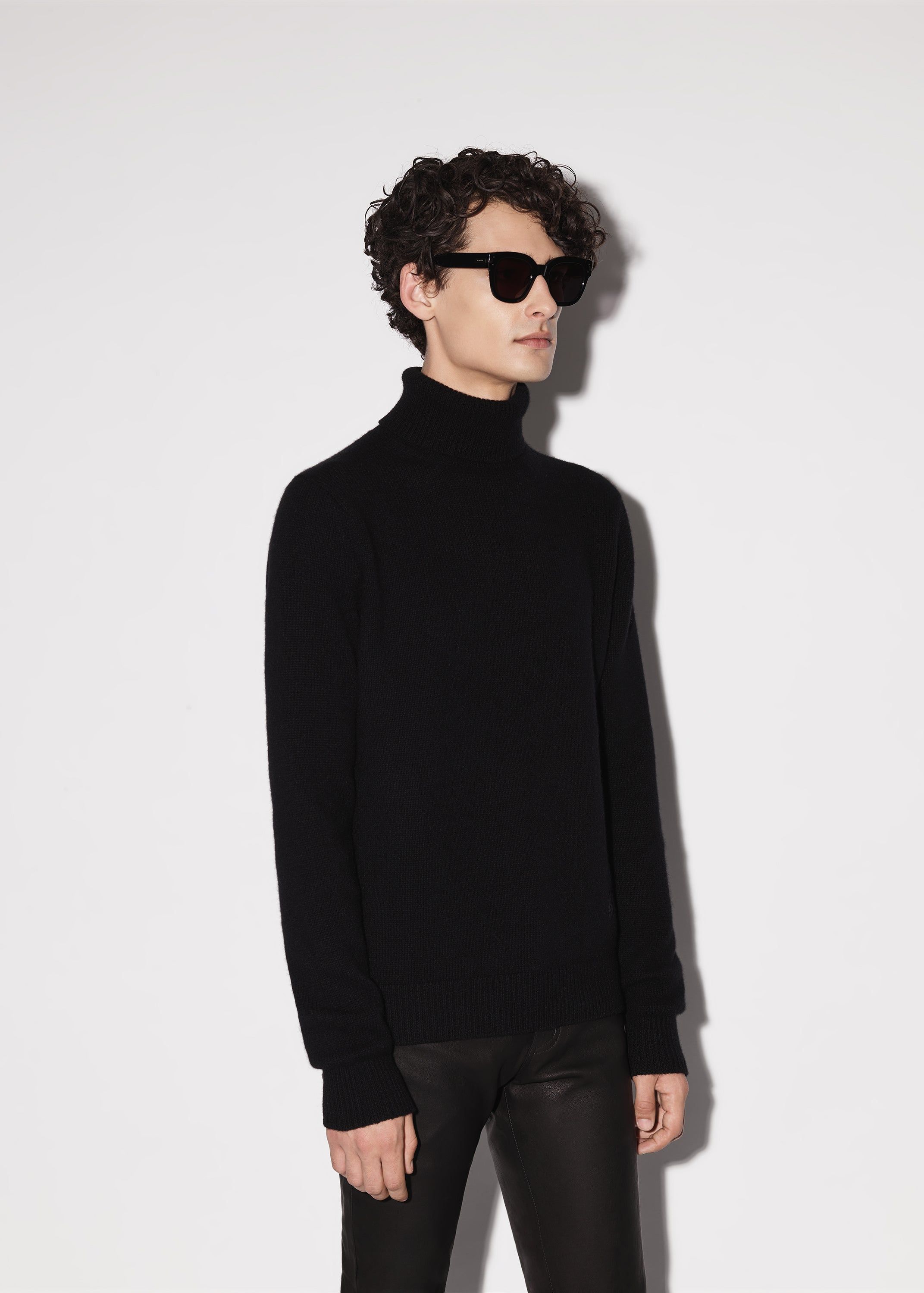 CASHMERE FUNNEL NECK SWEATER - BLACK sold by AMIRI product image thumbnail 3