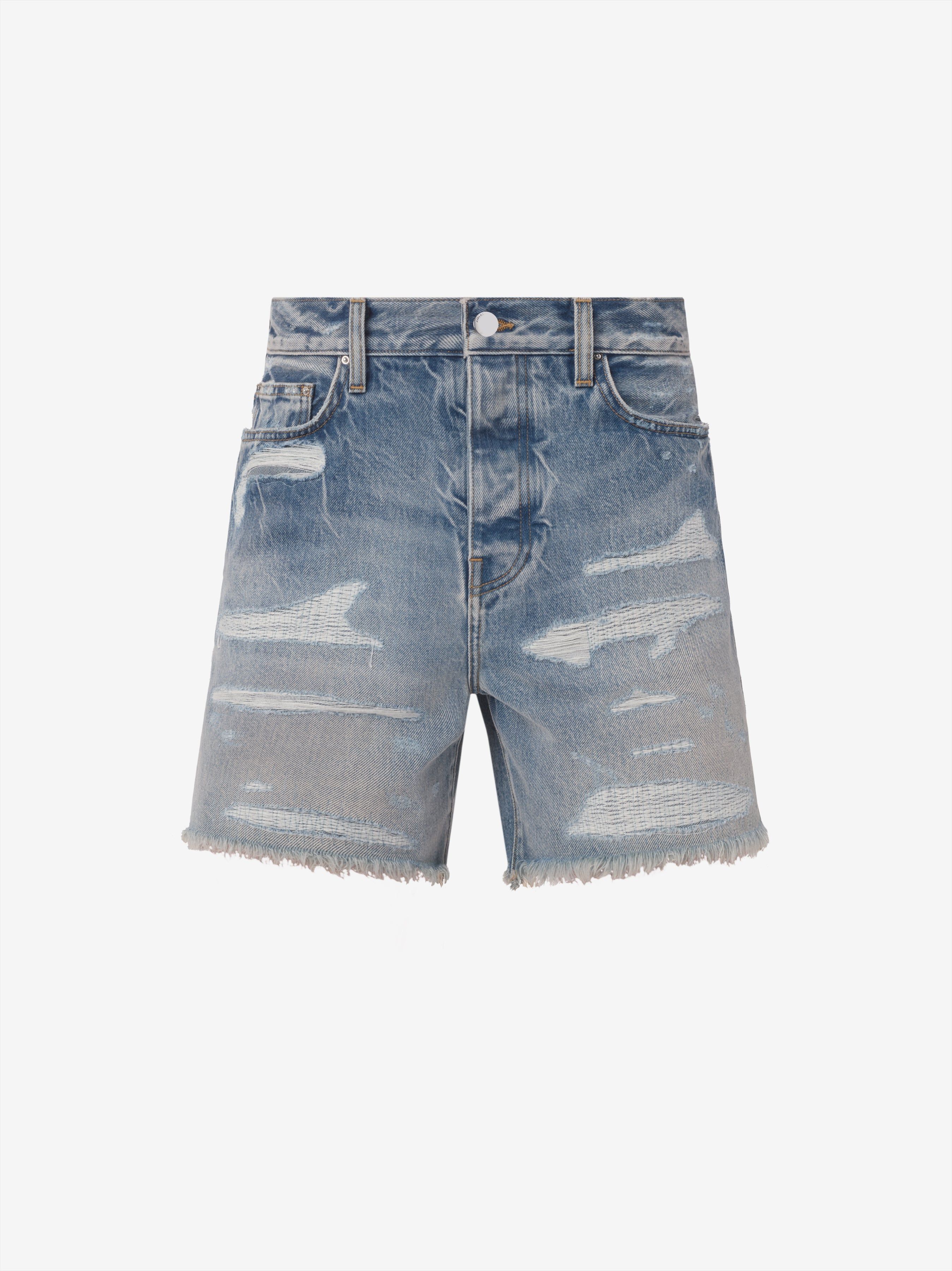 DENIM REPAIR SHORTS - CLAY INDIGO sold by AMIRI